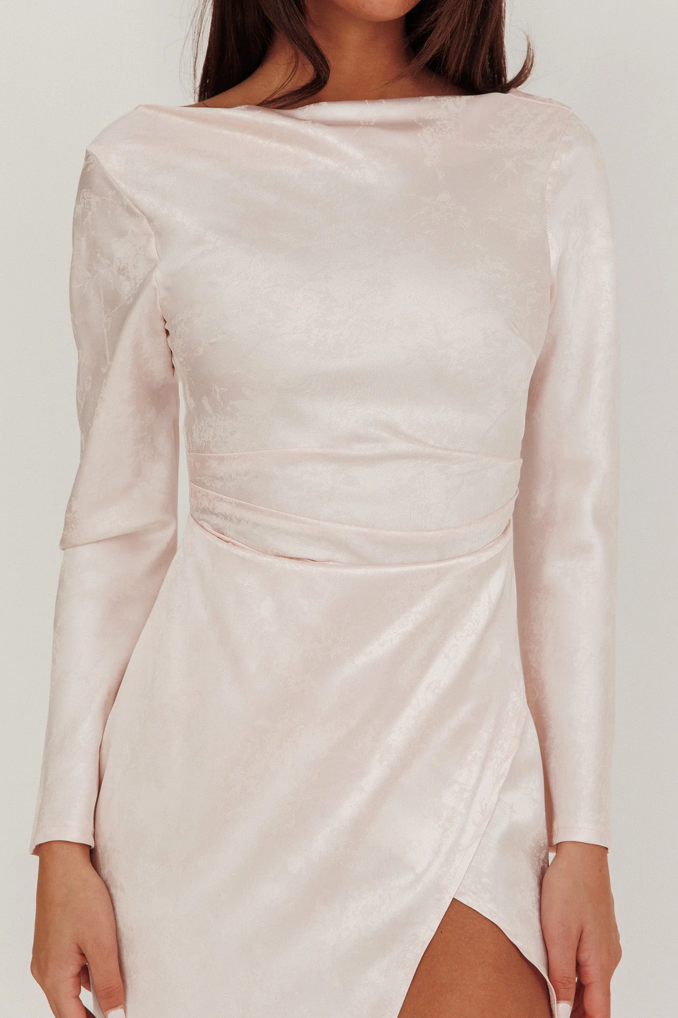 Loveland Long Sleeve Cowl Back Maxi Dress Blush - Image 4