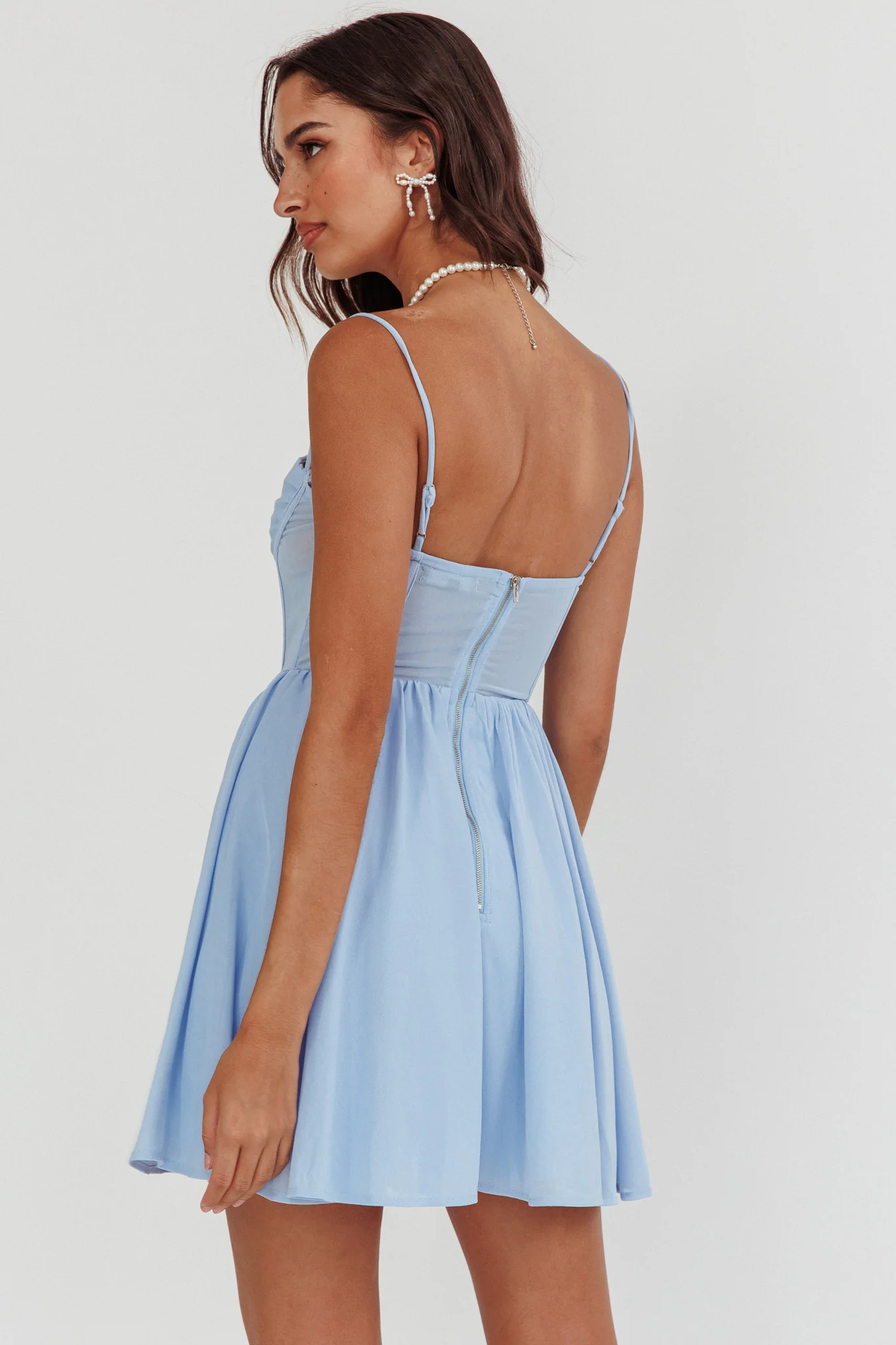 Lovers High Bustier Mini Dress Powder Blue - Image 2