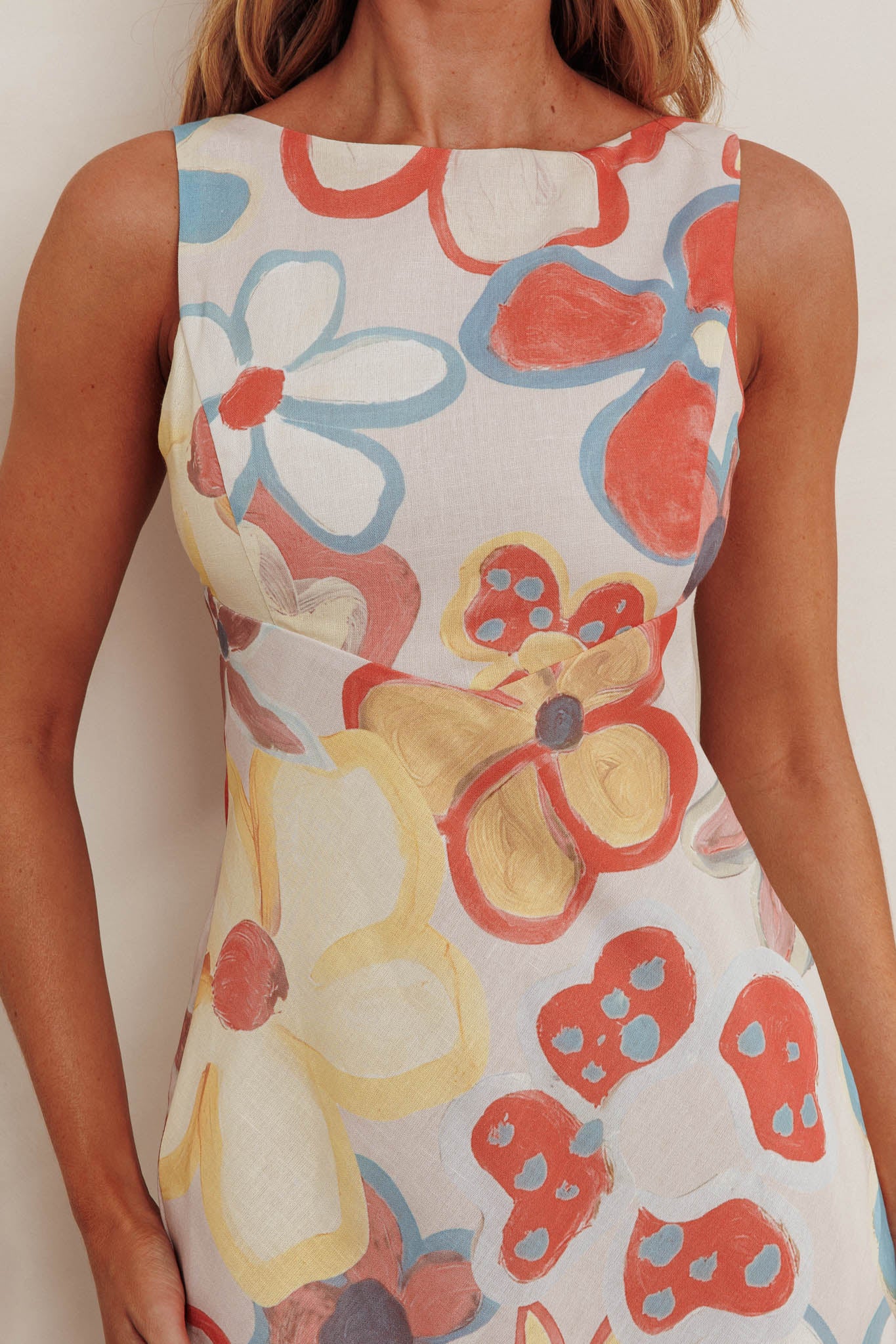 Loving Me Sleeveless A-line Maxi Dress Oat Multi - Image 5