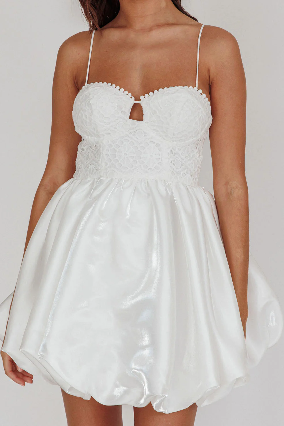Lucia Bubble Skirt Mini Dress White - Image 4