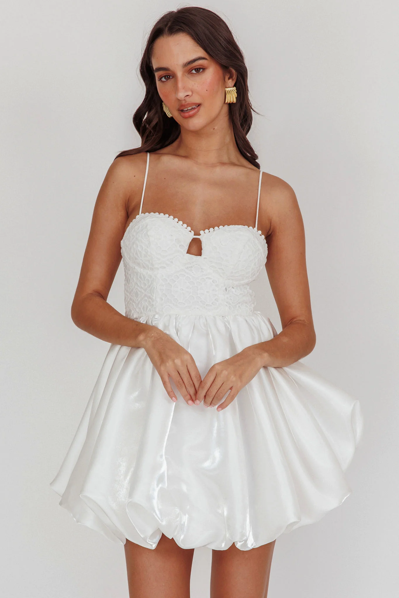 Lucia Bubble Skirt Mini Dress White - Image 5