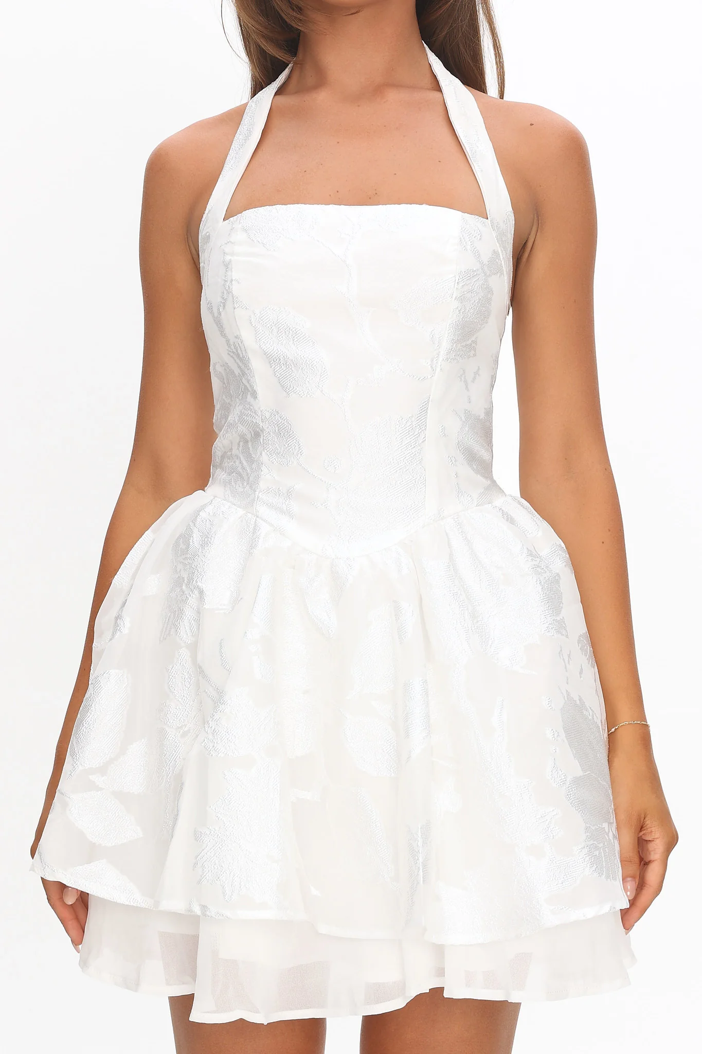 Lusting Halter A-Line Mini Dress White - Image 4