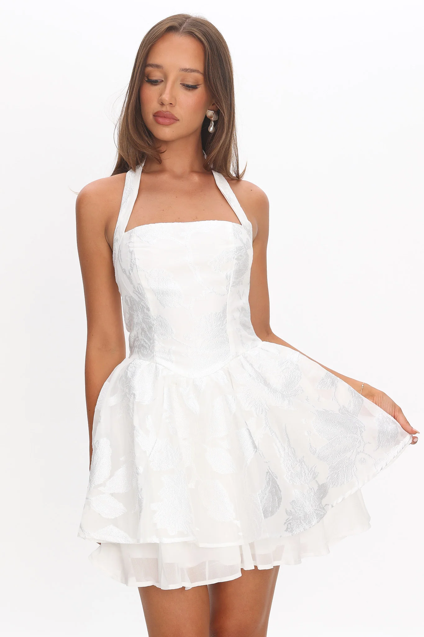Lusting Halter A-Line Mini Dress White - Image 5
