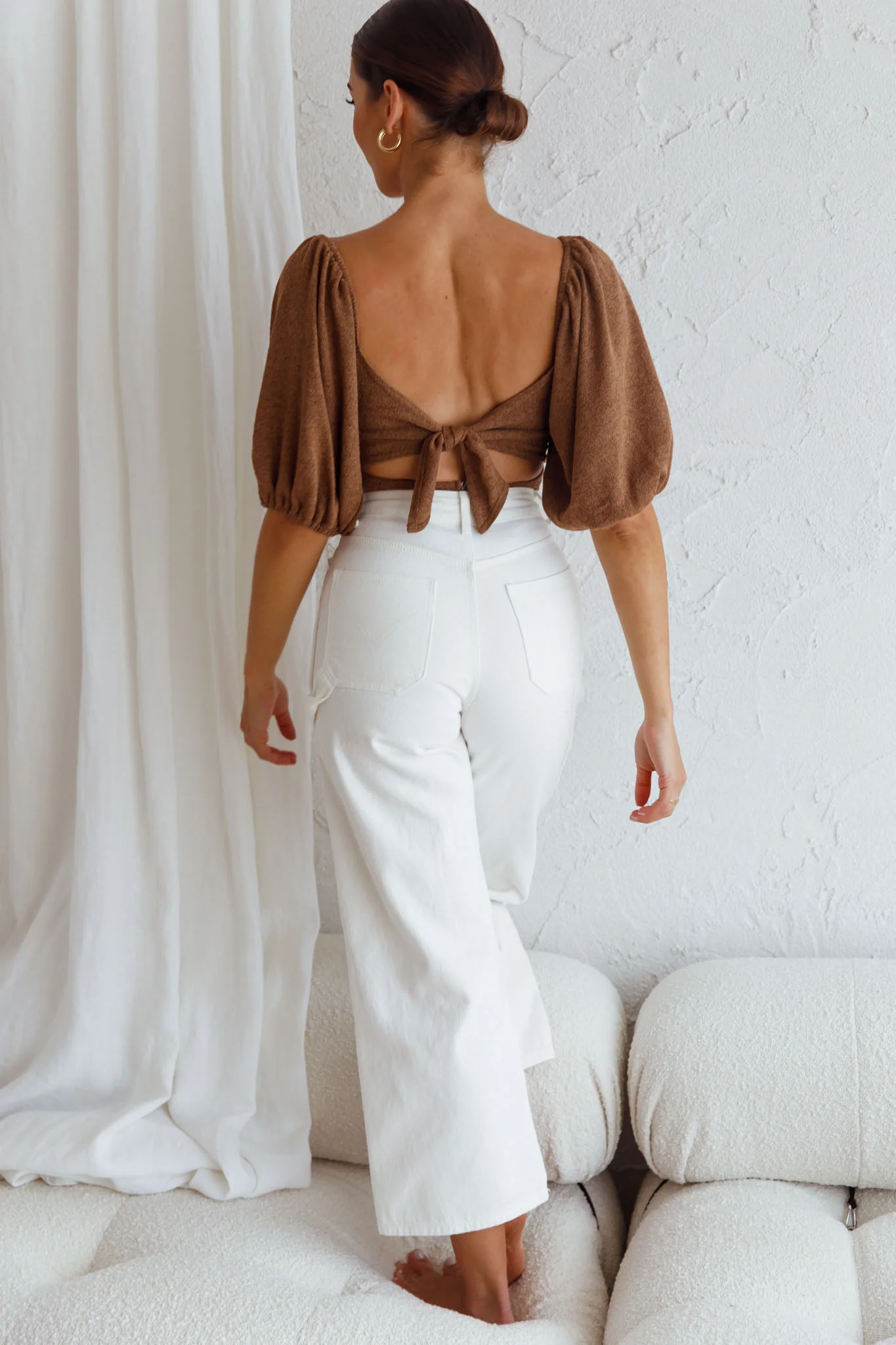 Maddi Tied Back Bodysuit Mocha - Image 7