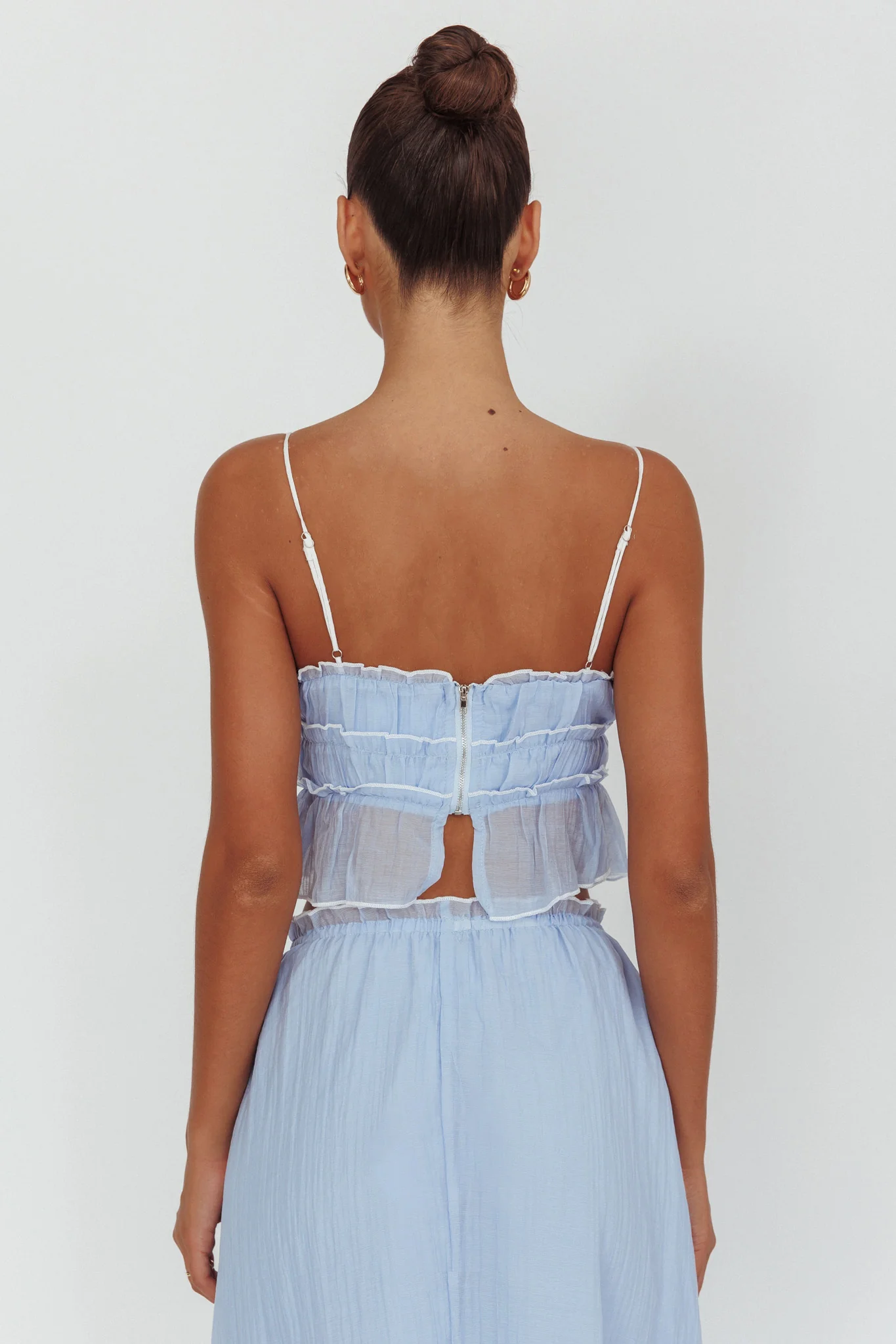 Maidens Tie Detail Overlock Top Cloud Blue - Image 2