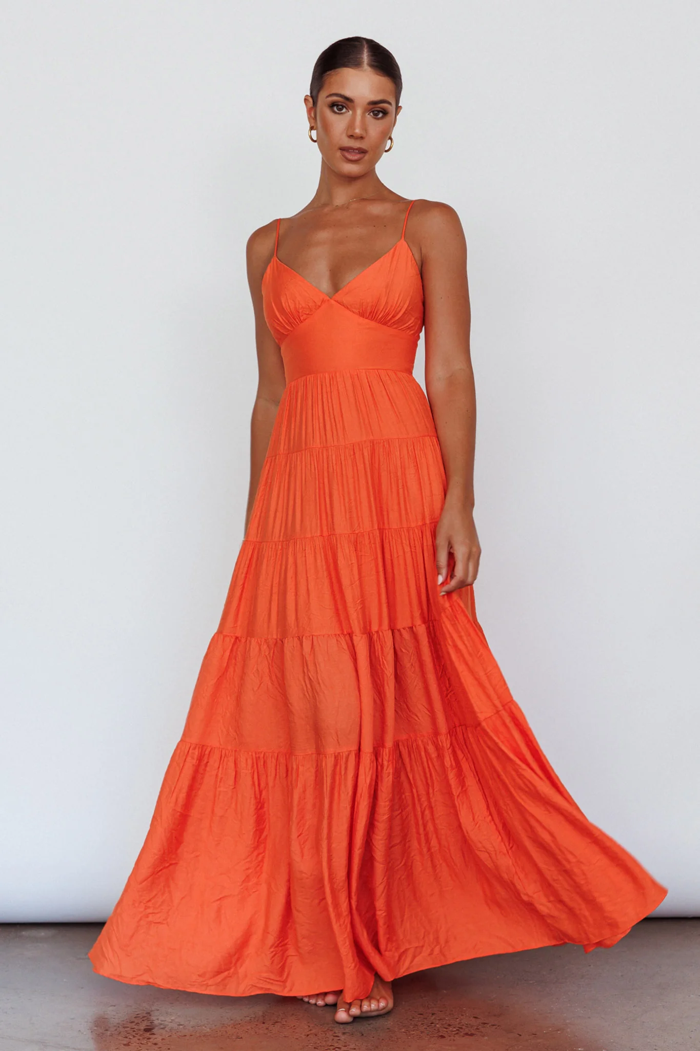 Main Attraction Cami Strap Maxi Dress Tangerine - Image 3