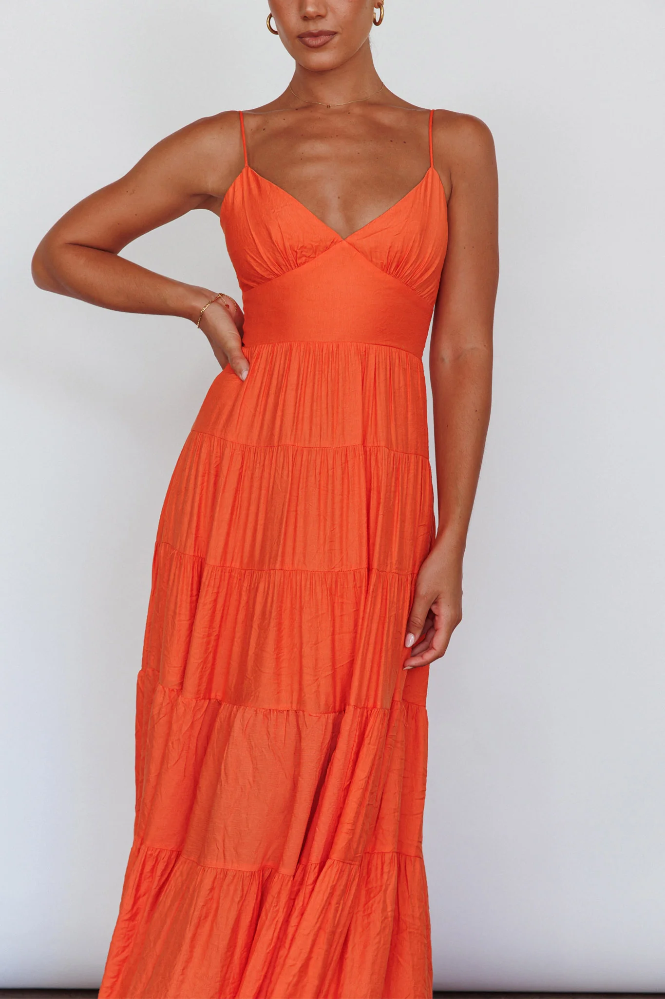Main Attraction Cami Strap Maxi Dress Tangerine - Image 4