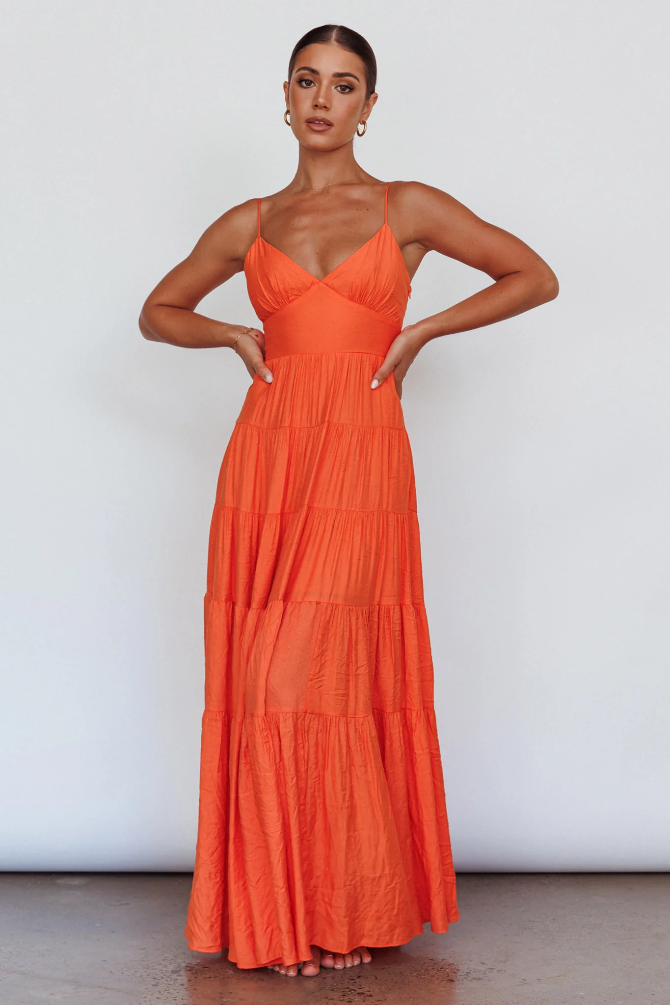 Main Attraction Cami Strap Maxi Dress Tangerine - Image 6