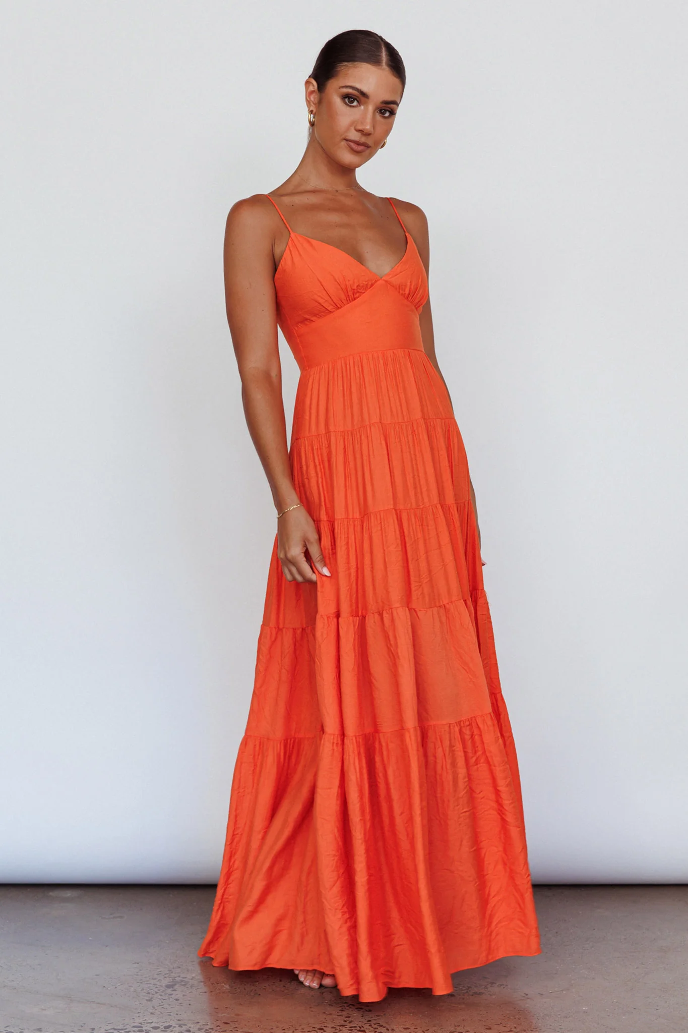 Main Attraction Cami Strap Maxi Dress Tangerine - Image 7