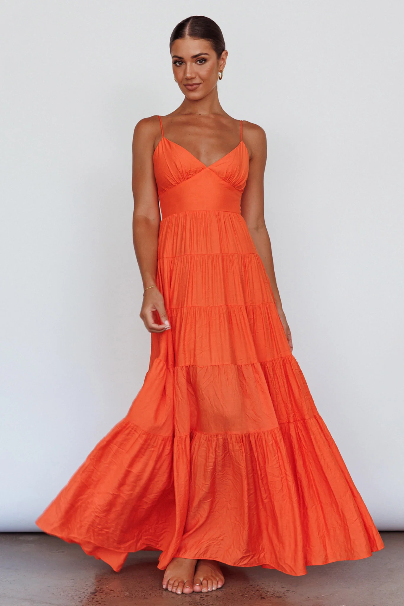 Main Attraction Cami Strap Maxi Dress Tangerine - Image 8