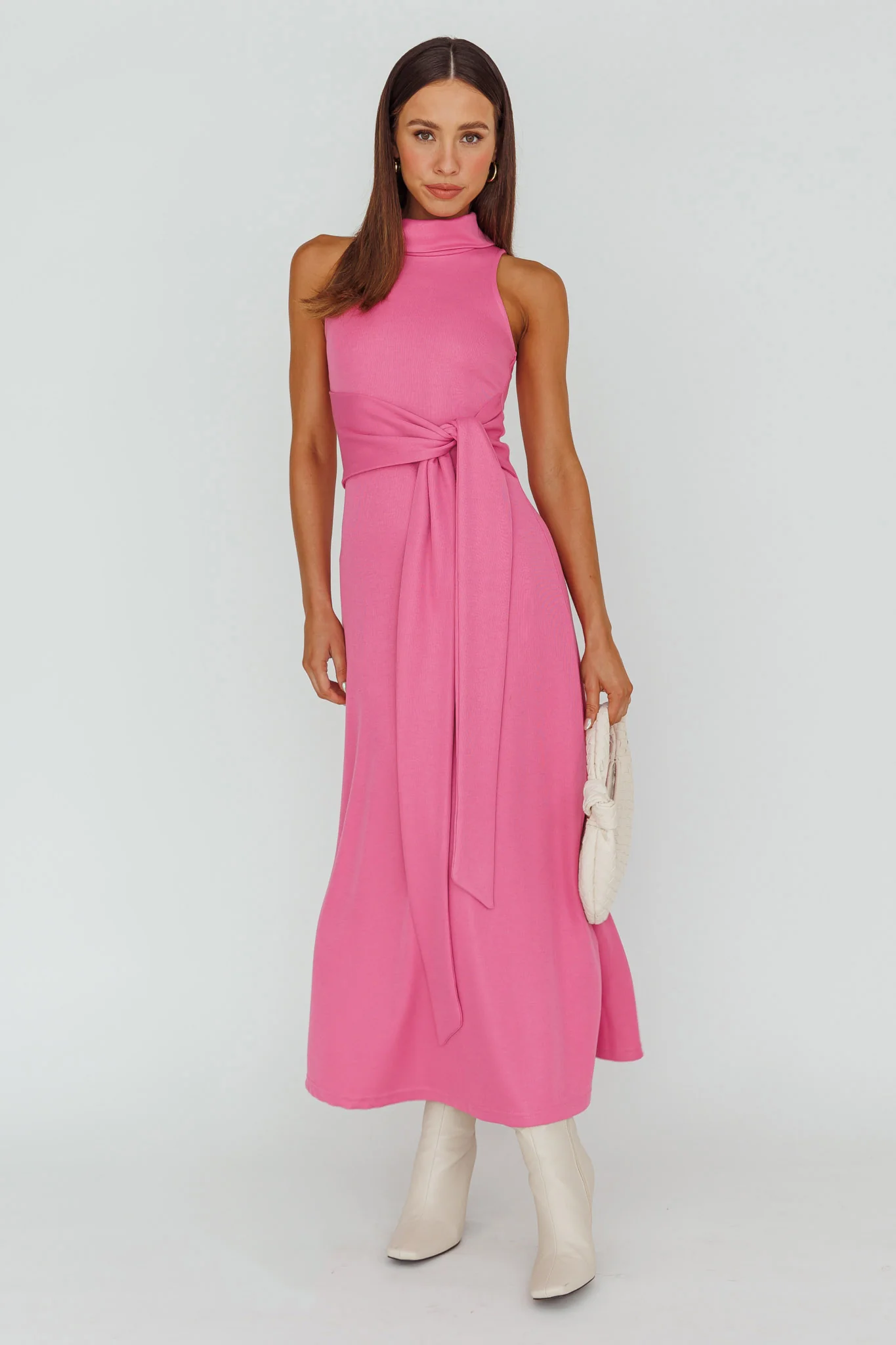 Make A Way Sleeveless Turtleneck Dress Pink - Image 4