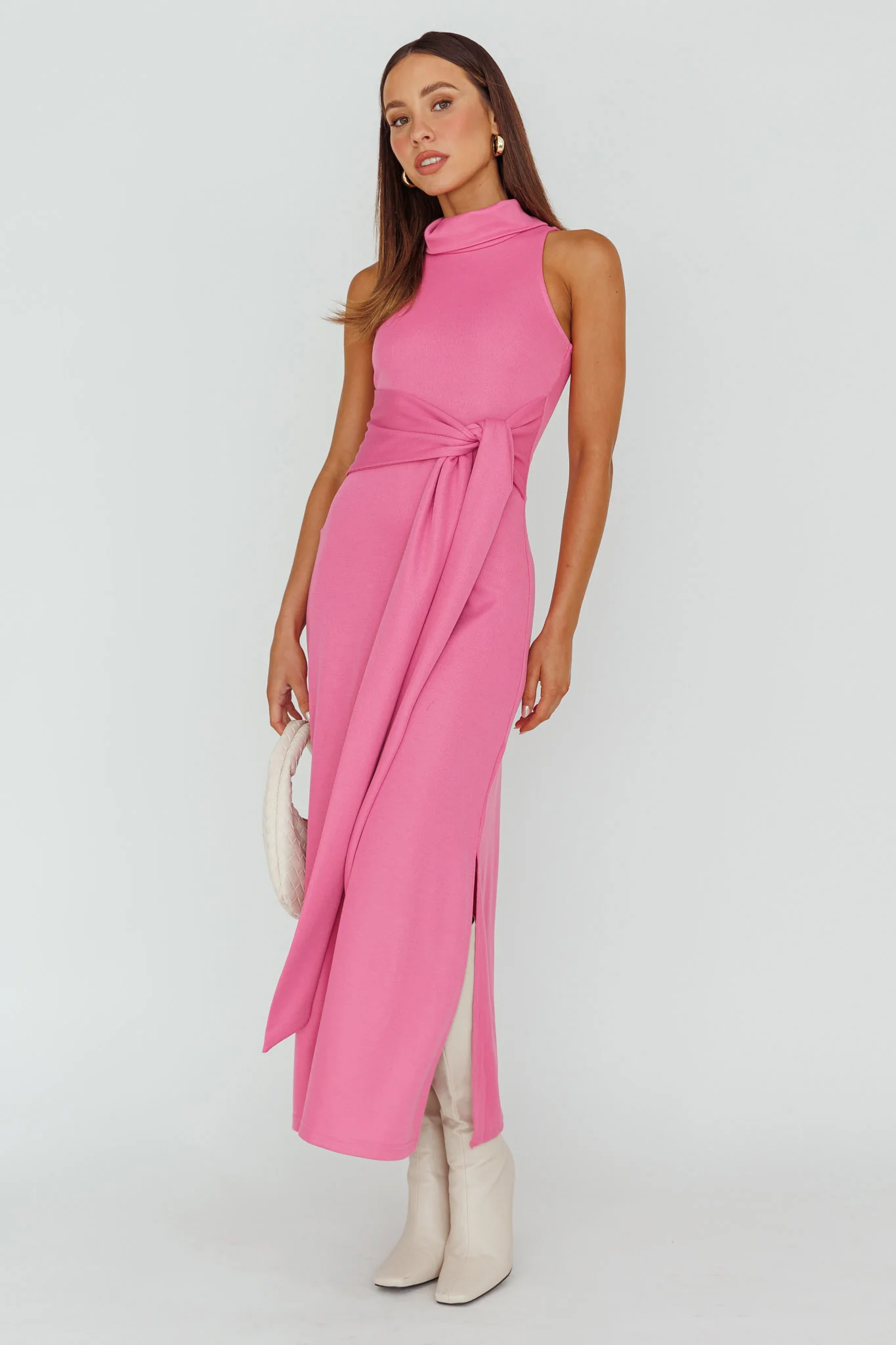 Make A Way Sleeveless Turtleneck Dress Pink - Image 5