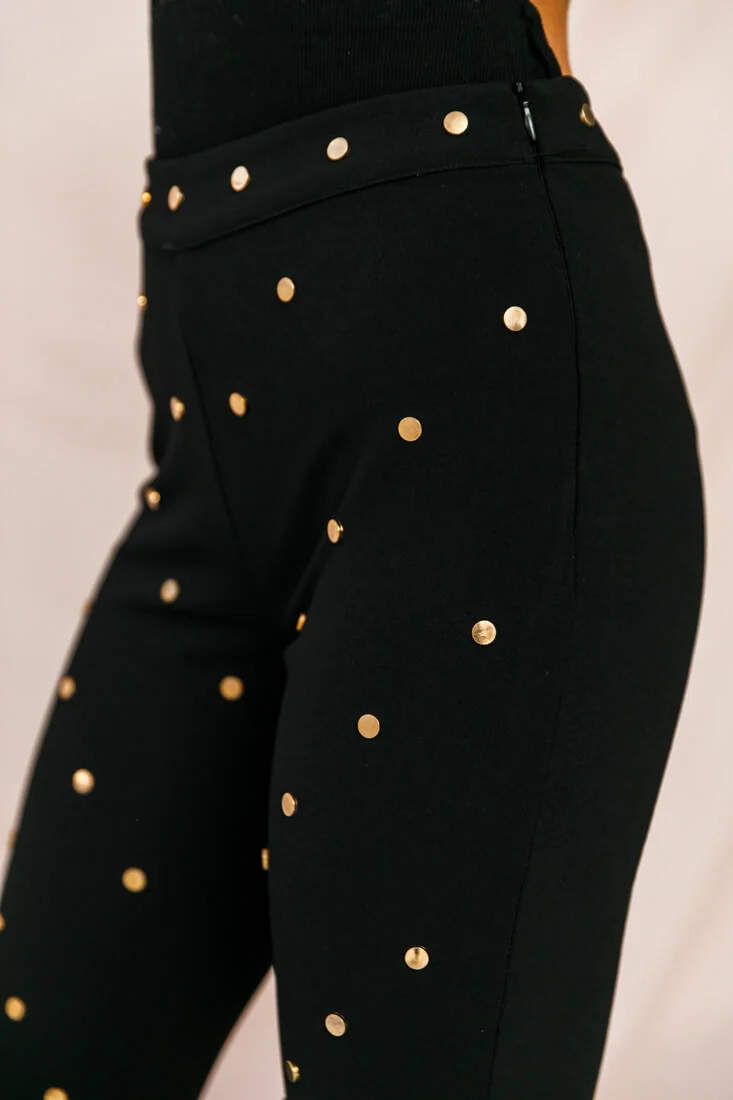 Manhattan Gold Button Pants Black - Image 6
