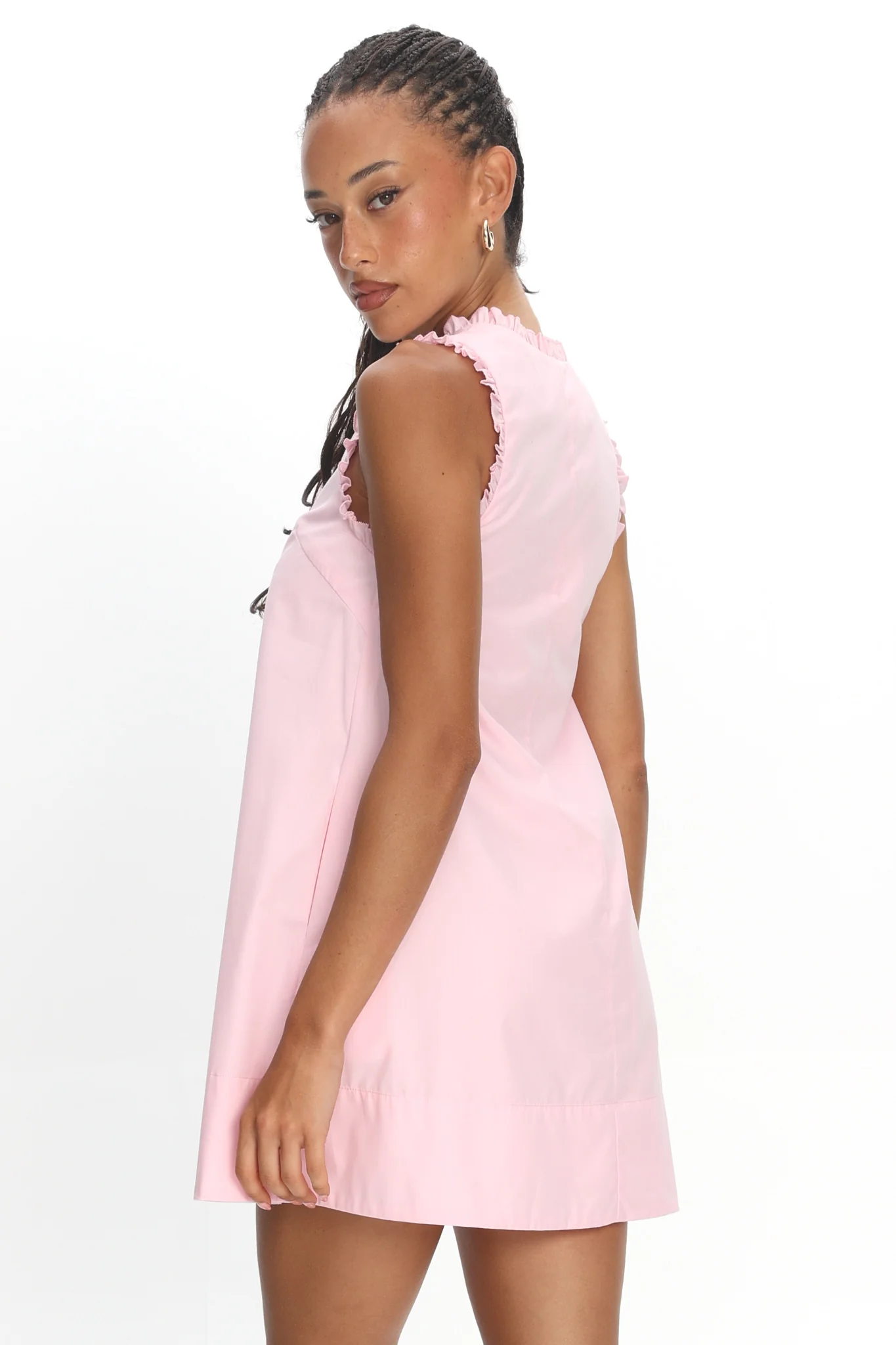 Marava Frill Trim Baby Doll Mini Dress Rosewater - Image 2
