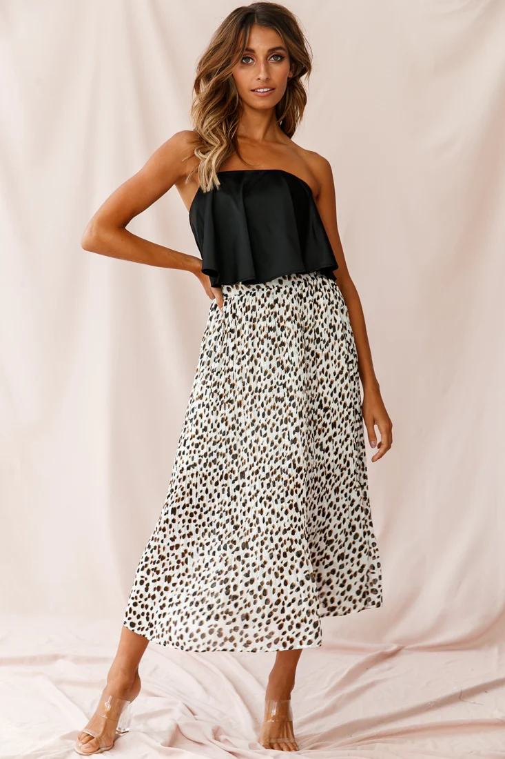Marie Satin Bandeau Crop Top Black - Image 5