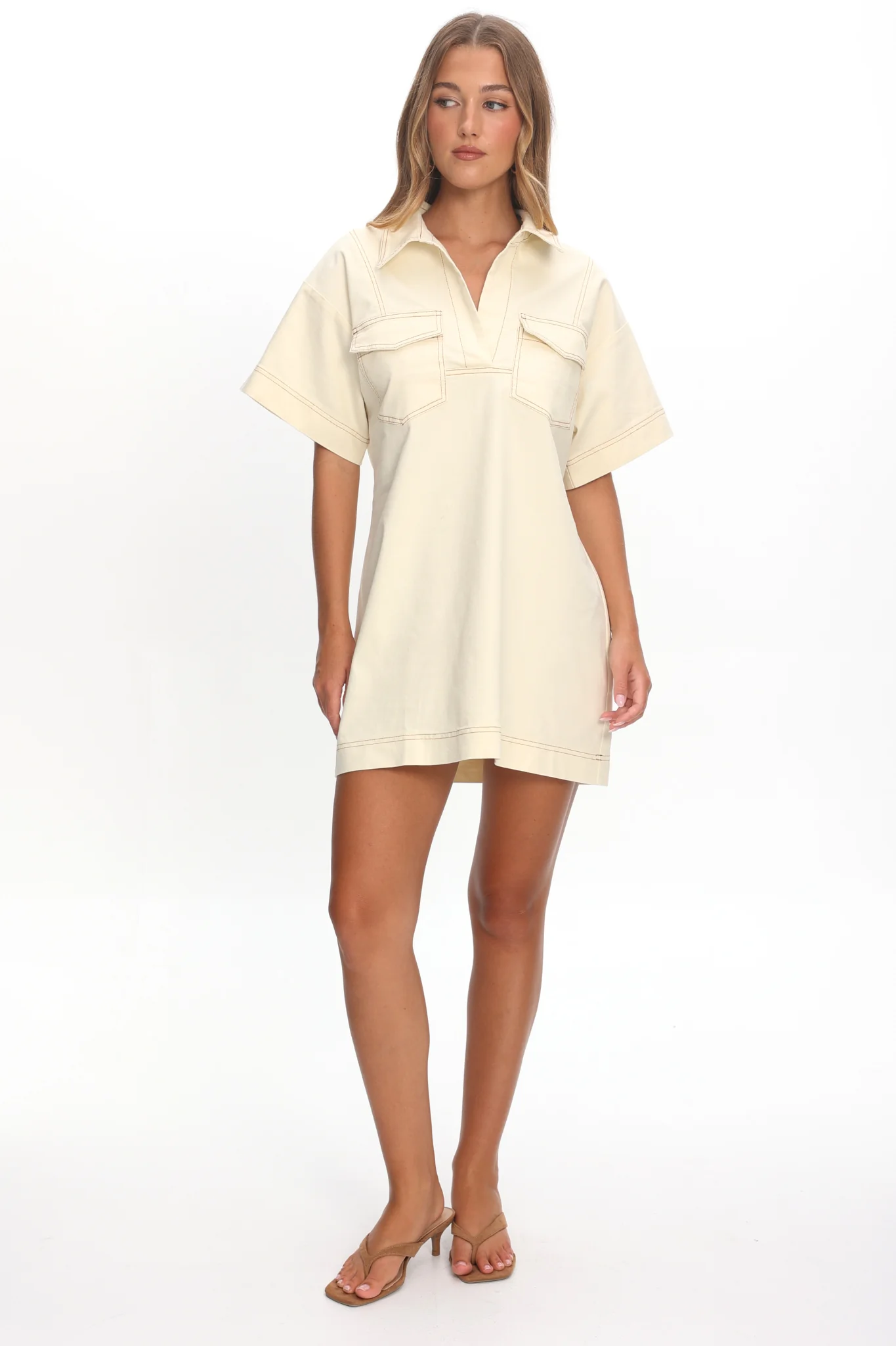Mariska Collared Mini Dress Butter - Image 2