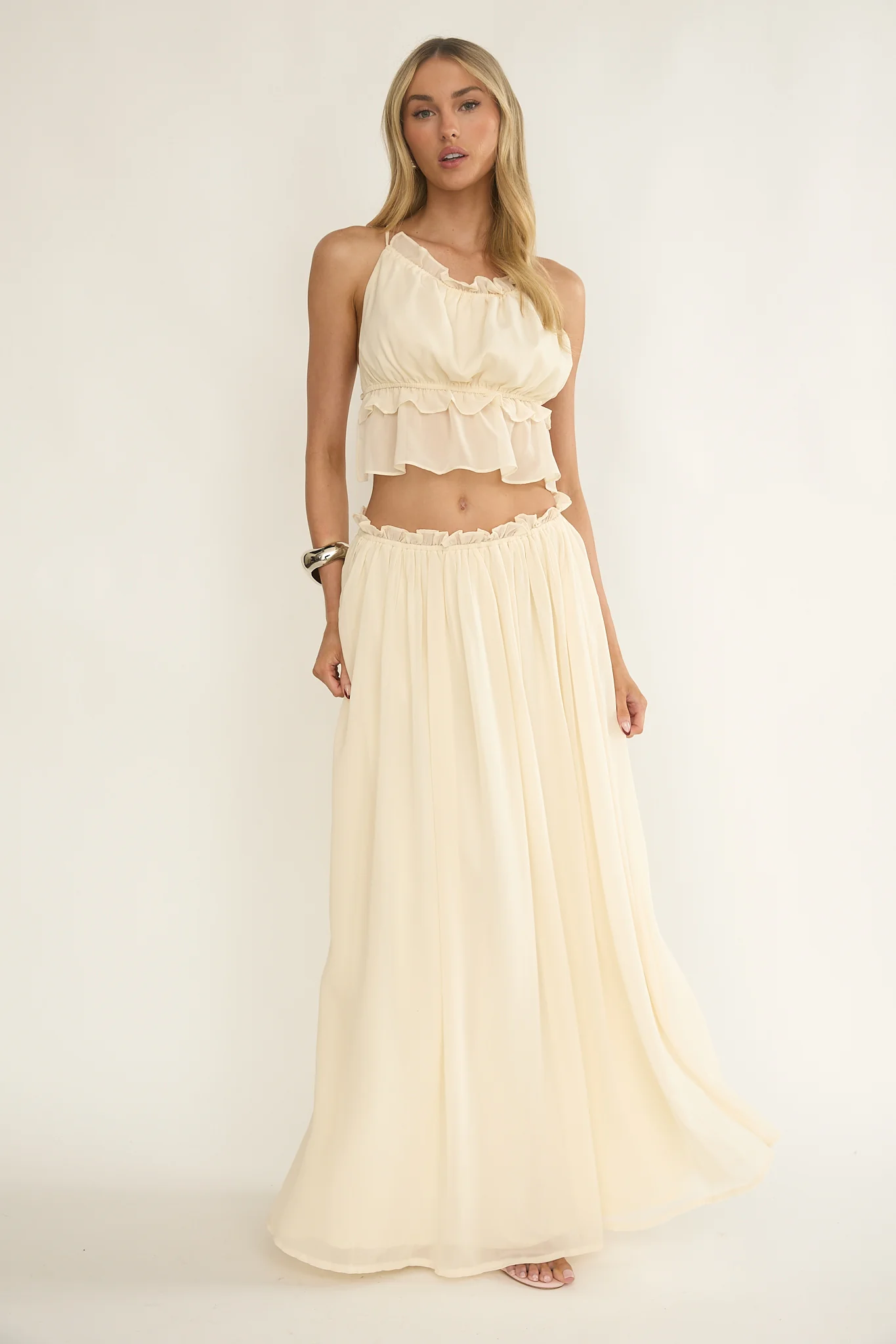 Marivelle String Tie Open Back Top Oyster - Image 4