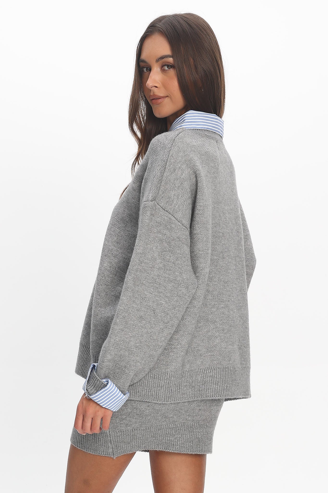 Marvelle Knit Mini Skirt Grey - Image 3