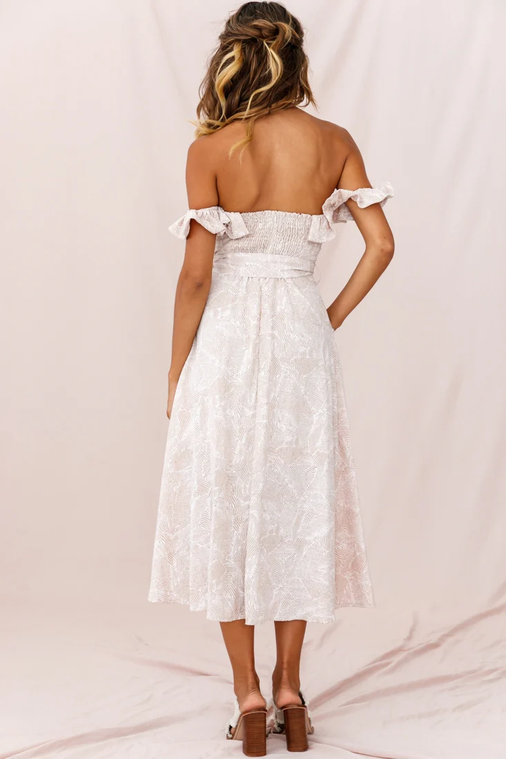 Matisse Off-Shoulder Placket Dress Blush Pattern - Image 3