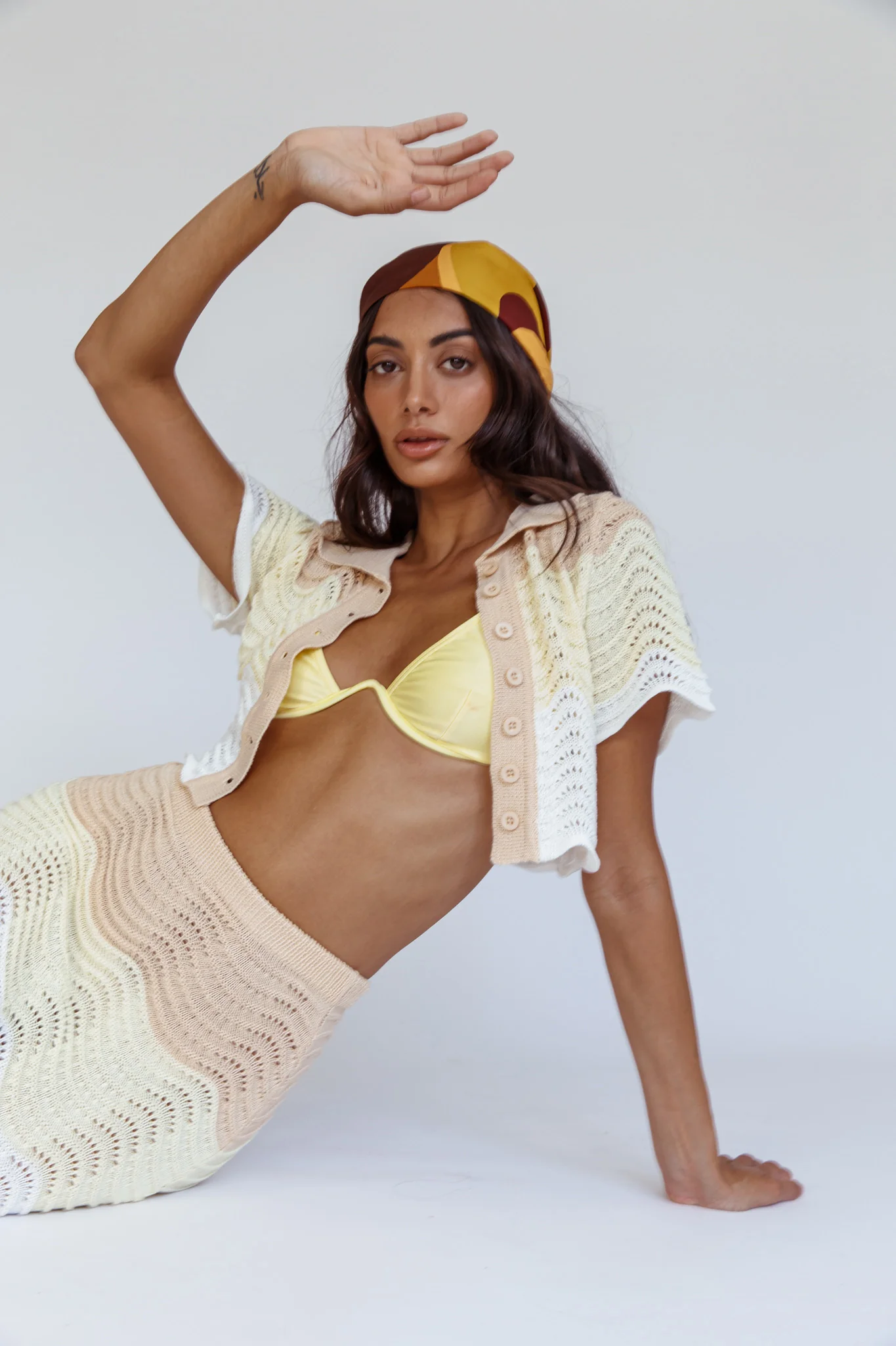 May Blooms Button Up Crop Top Lemon Butter - Image 7