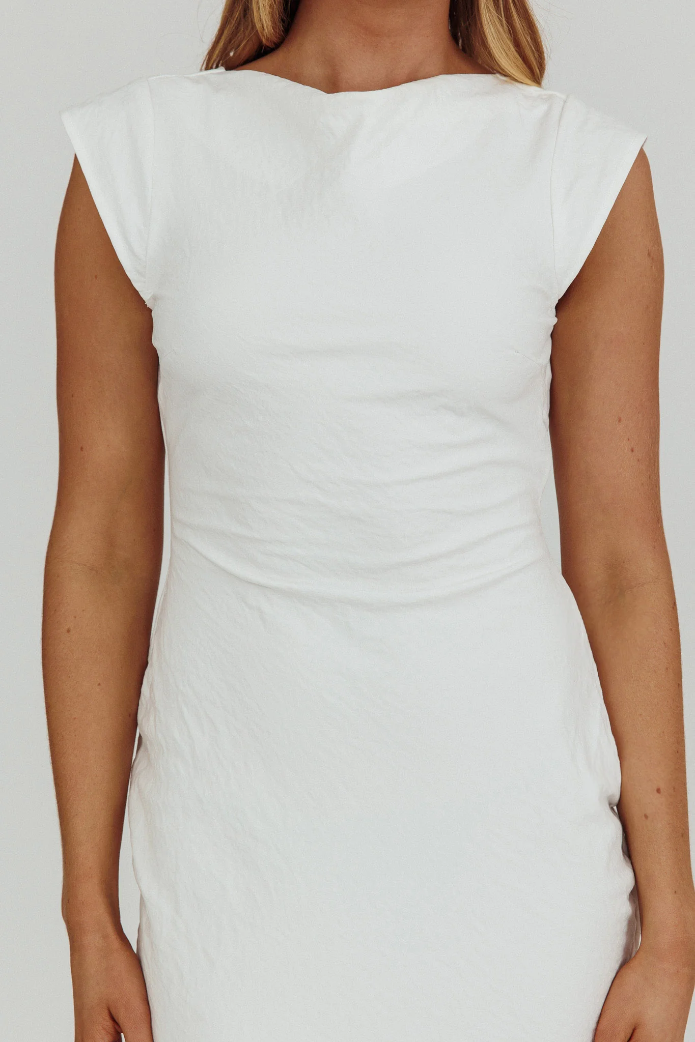 Maysa Cowl Back Maxi Dress Off White - Image 4