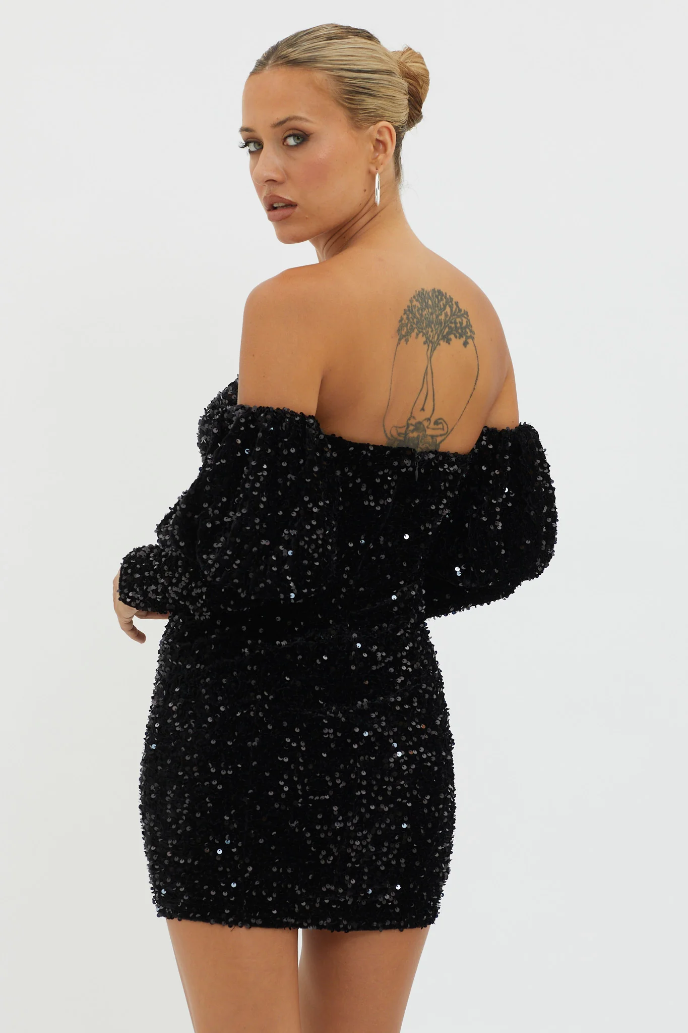 Merry & Bright Sequin Mini Dress Black - Image 2