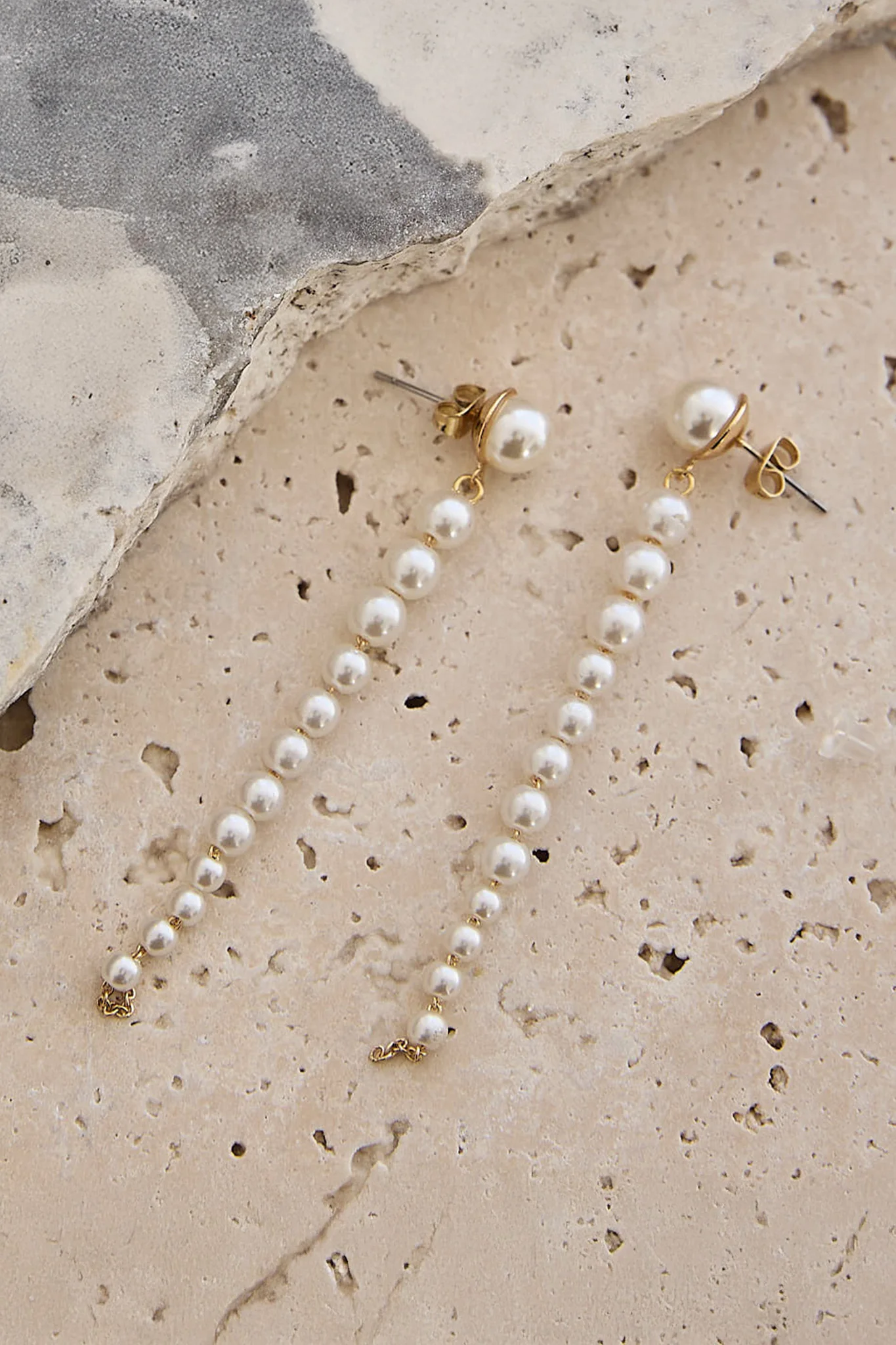 Micha Strand Drop Earrings Pearl - Image 3