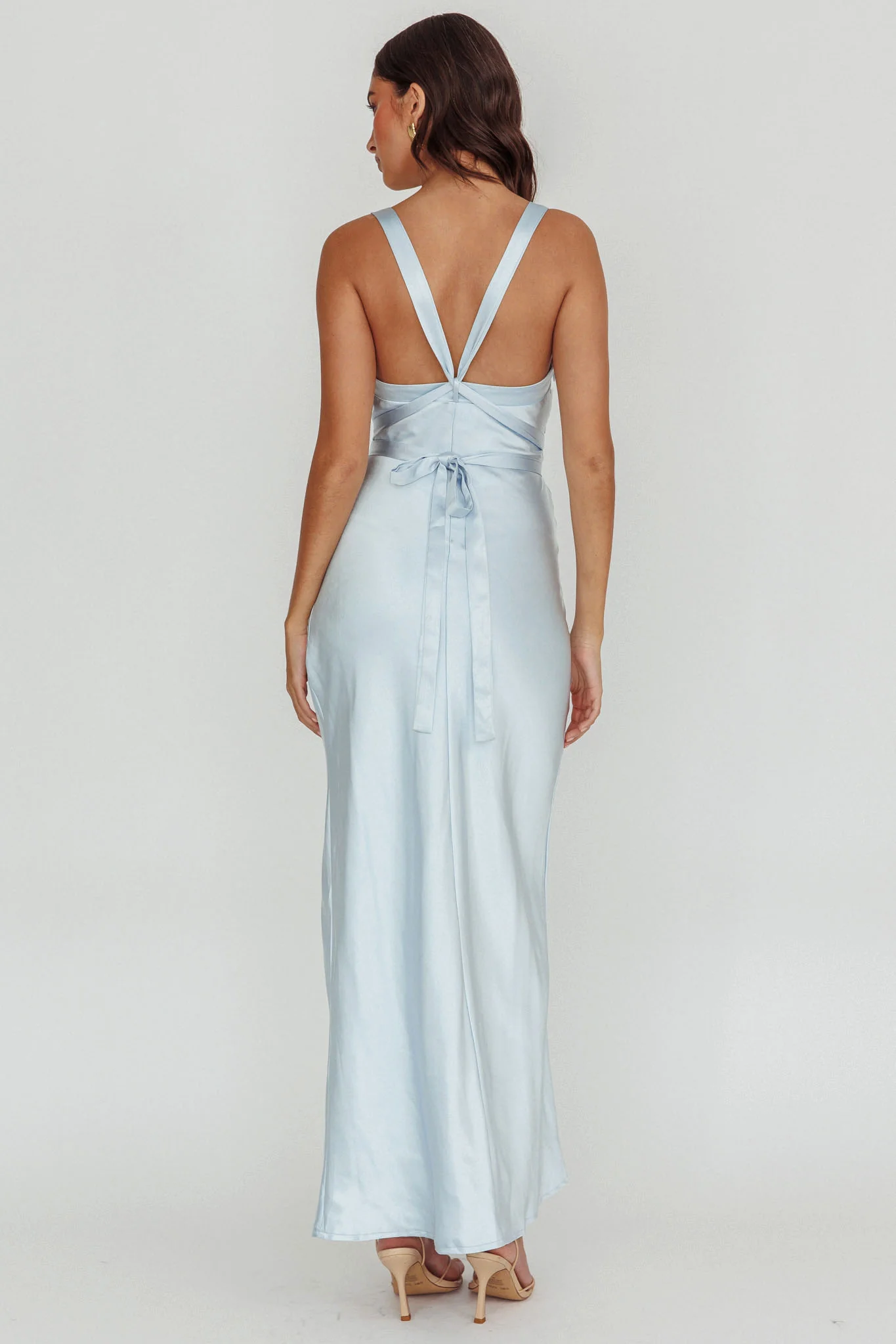 Midnight Sun Asymmetrical Strap Maxi Dress Blue - Image 2