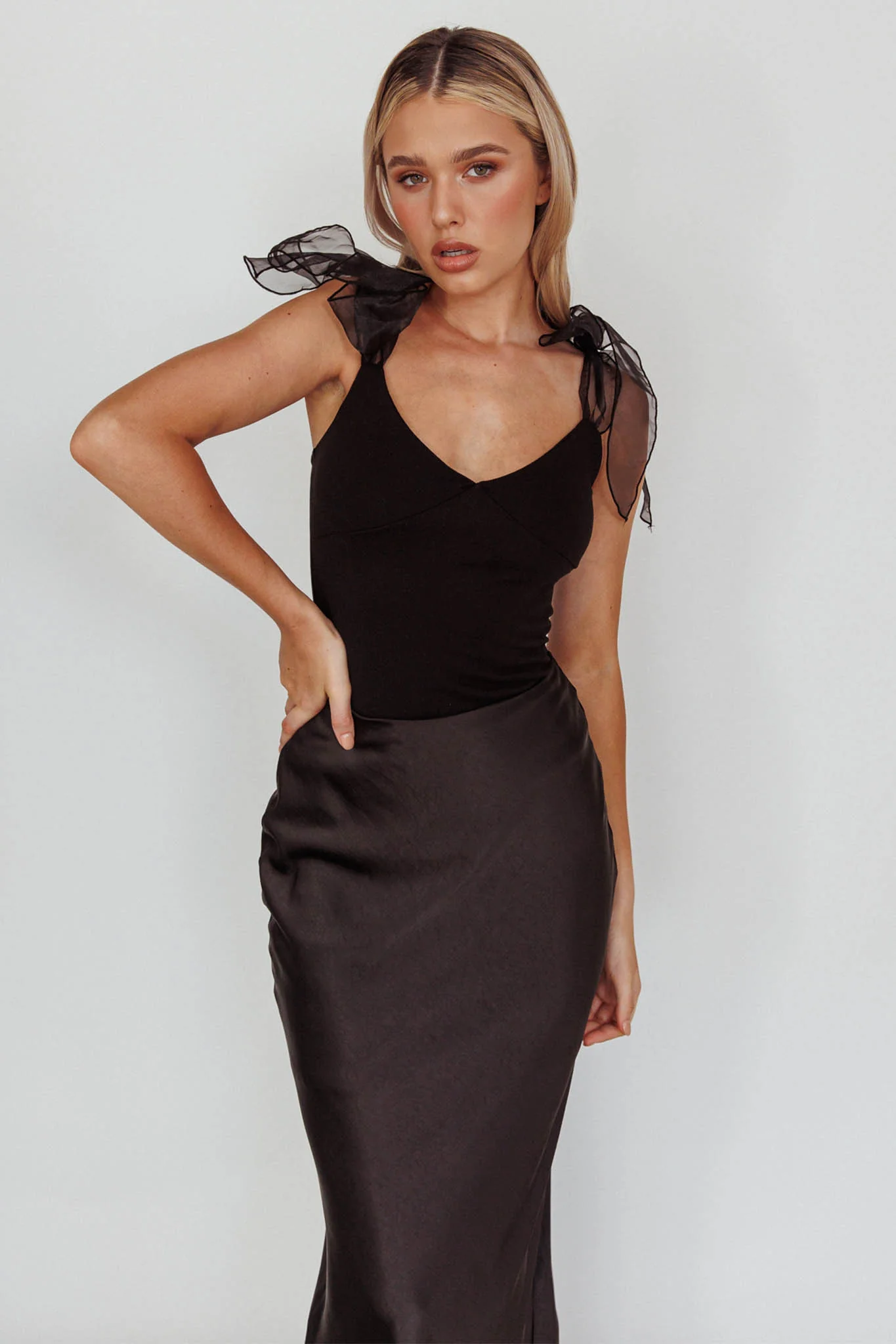 Midsomer Tied Shoulder Bodysuit Black - Image 6