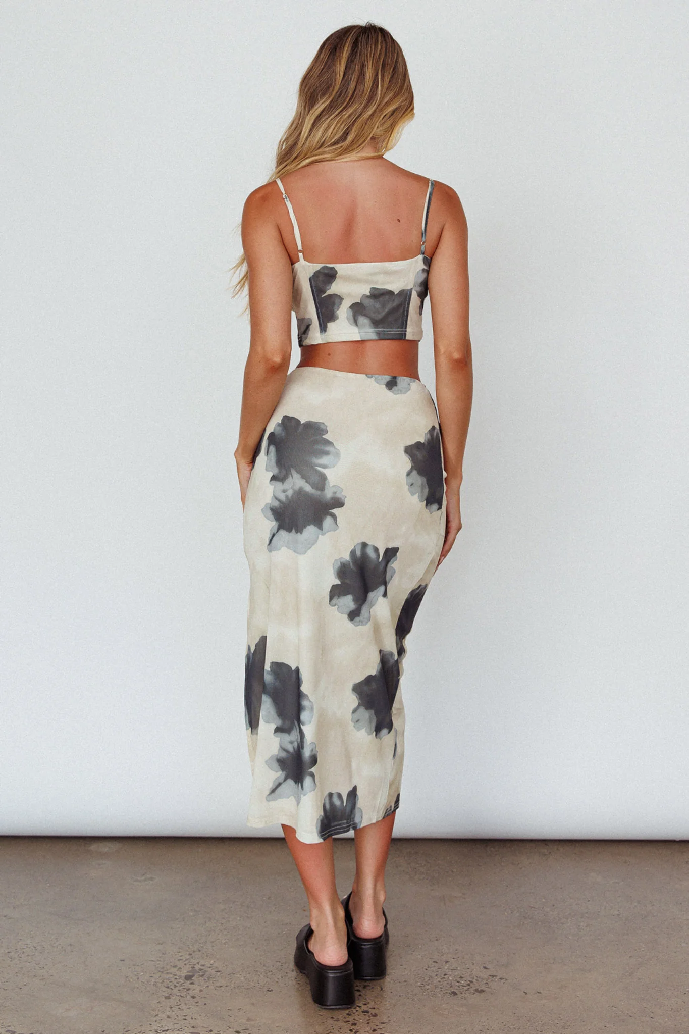 Miss You Midi Skirt Floral Cream - Image 2