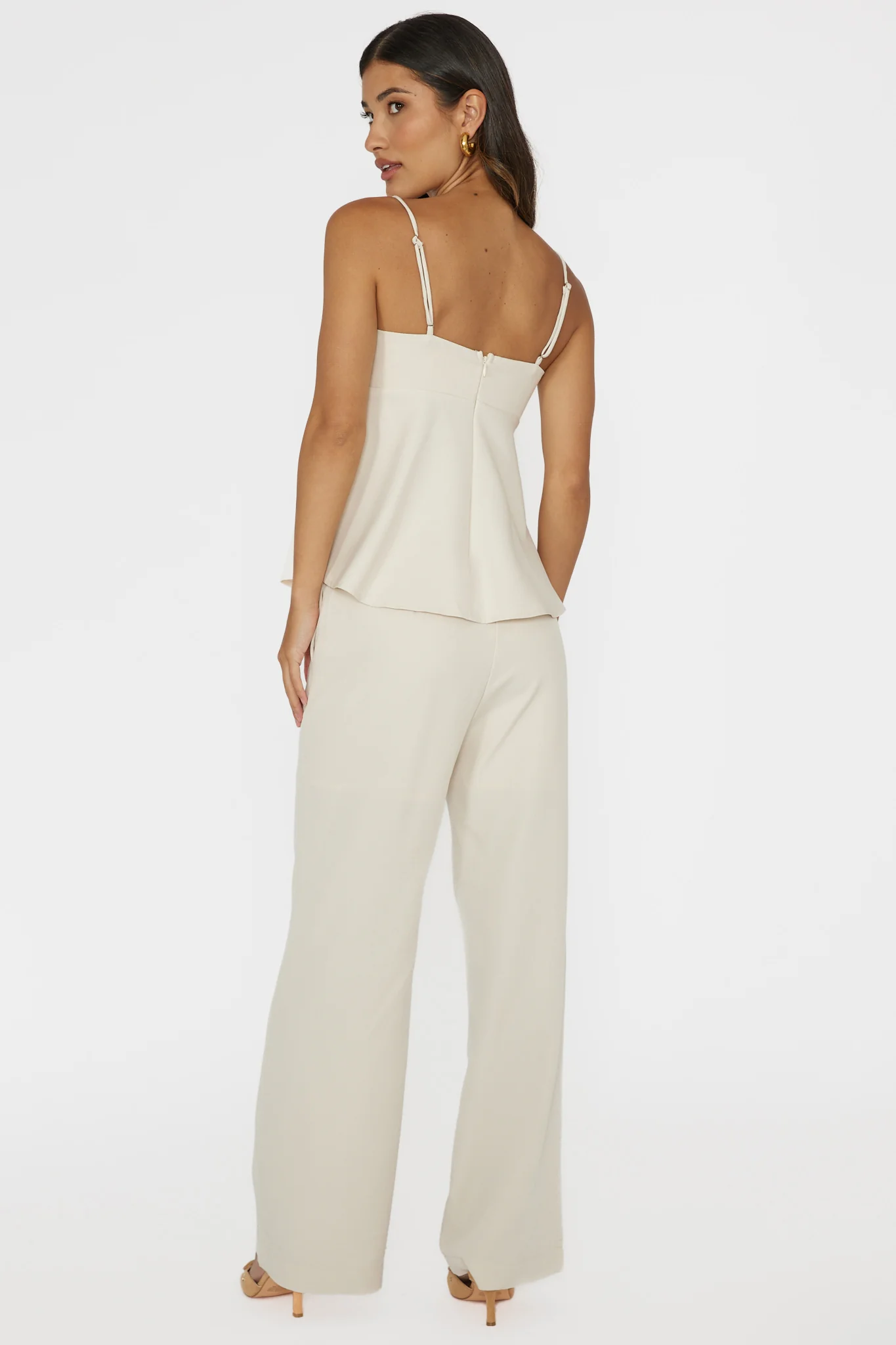 Mistie Pintuck Pants Bone - Image 4