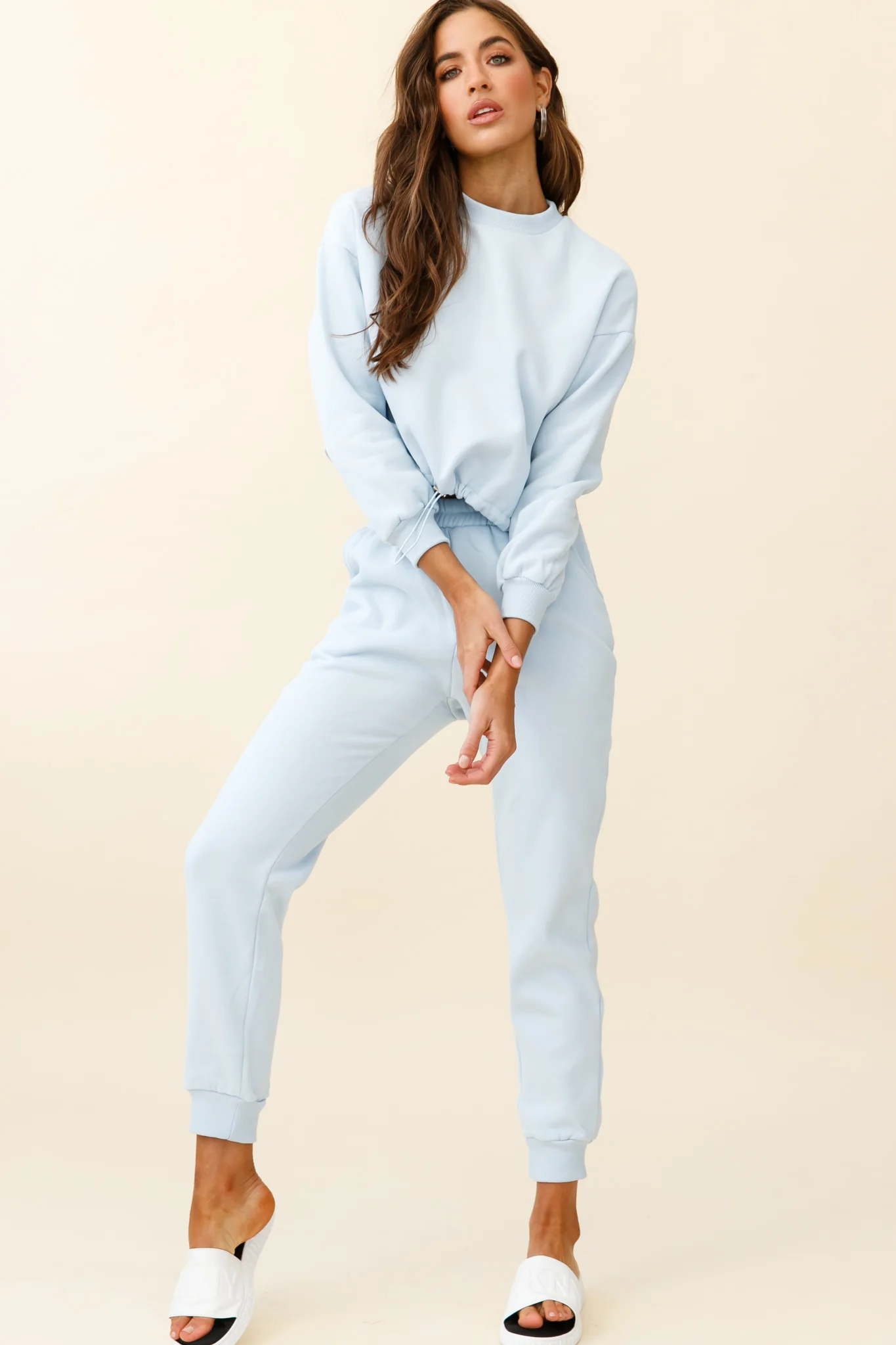 Monterey Long Sleeve Pull String Sweater Blue - Image 2