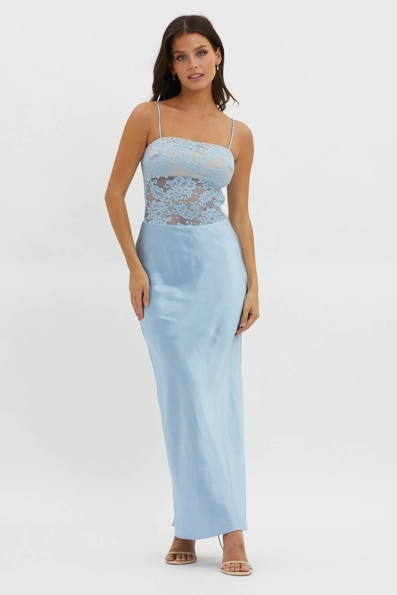 Moon Magic Floral Bodice Dress Blue - Image 5