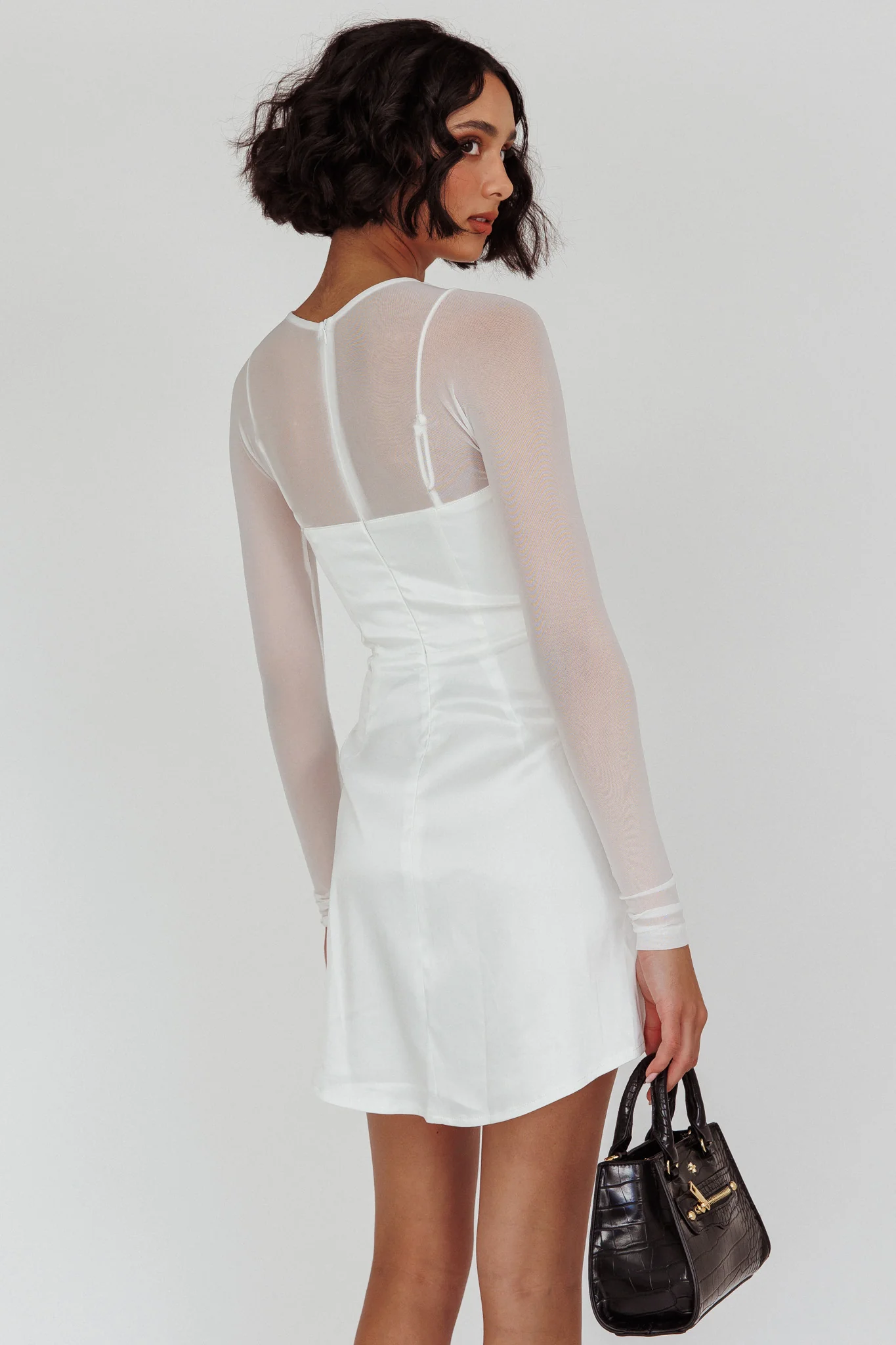 Moon Rising Faux Bolero Mini Dress White - Image 2