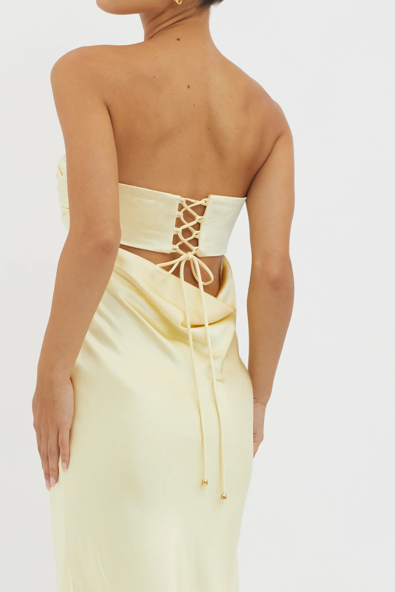 Moon Song Strapless Laced Back Dress Sun - Image 4