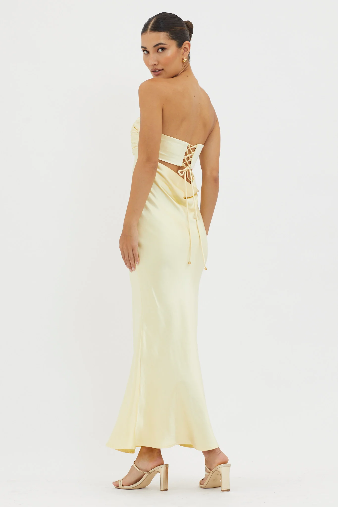 Moon Song Strapless Laced Back Dress Sun - Image 7