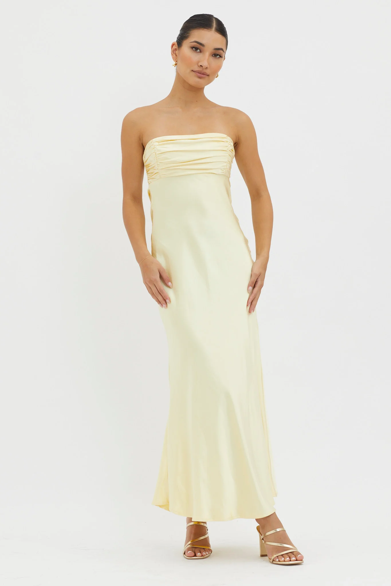 Moon Song Strapless Laced Back Dress Sun - Image 8