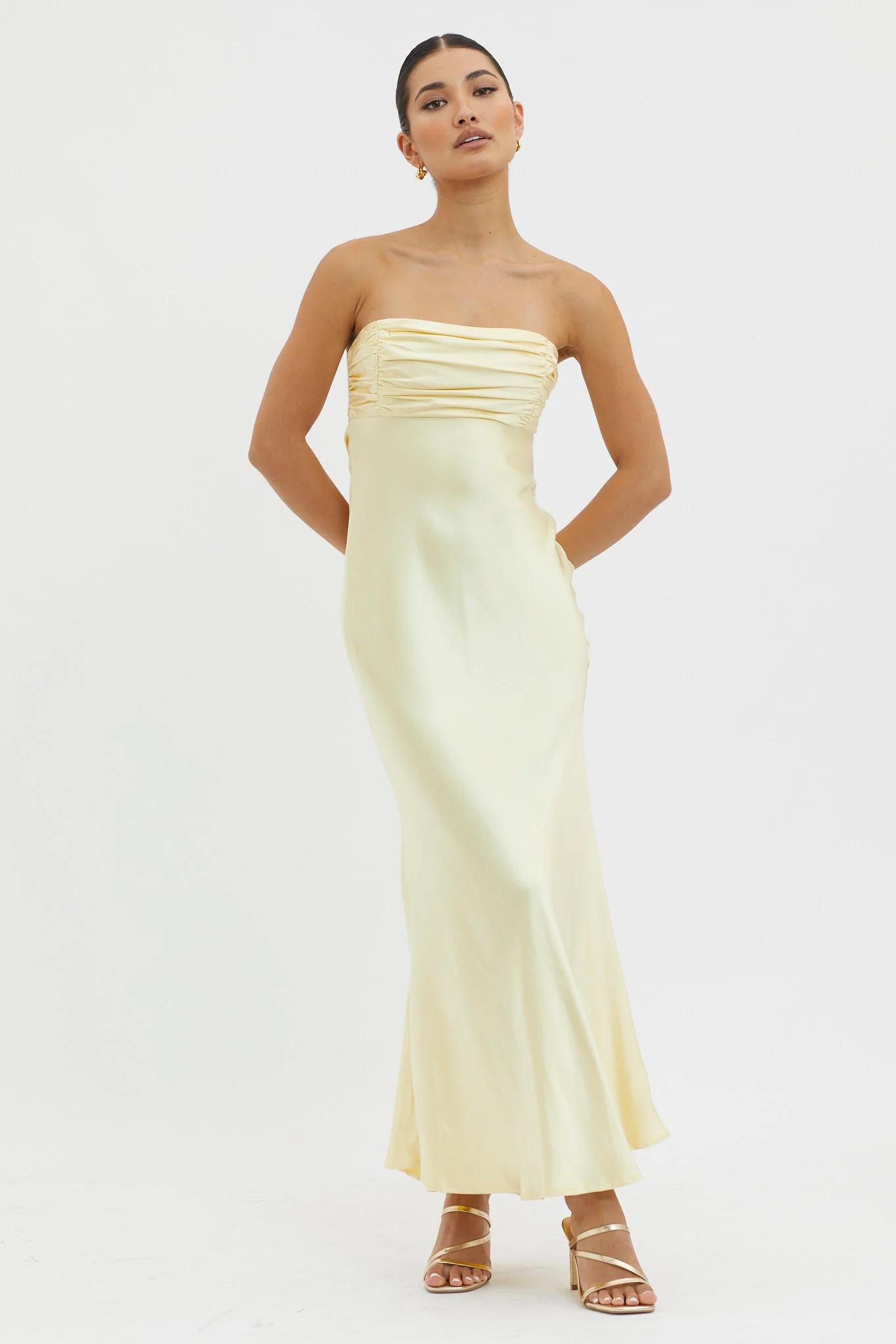 Moon Song Strapless Laced Back Dress Sun - Image 9