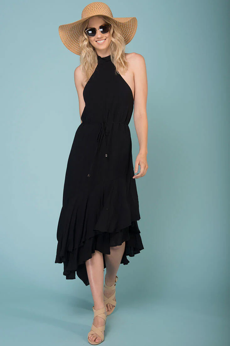 Myah Open Back Midi Dress Black - Image 2