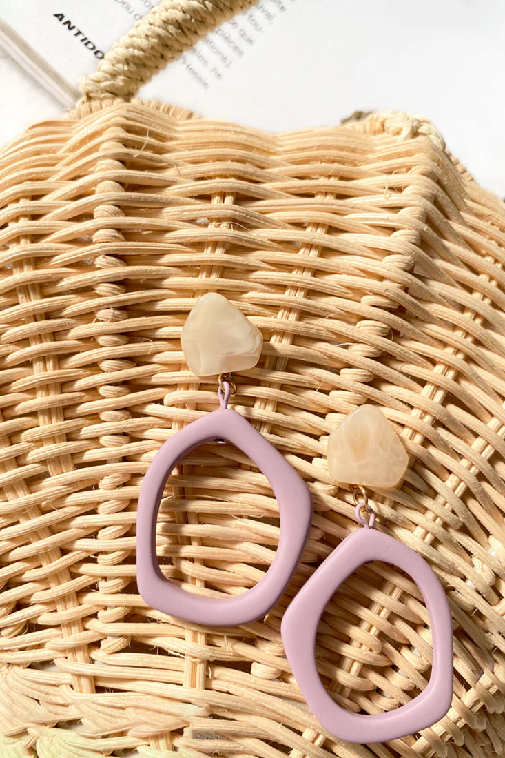 Myanmar Earrings Mauve - Image 4