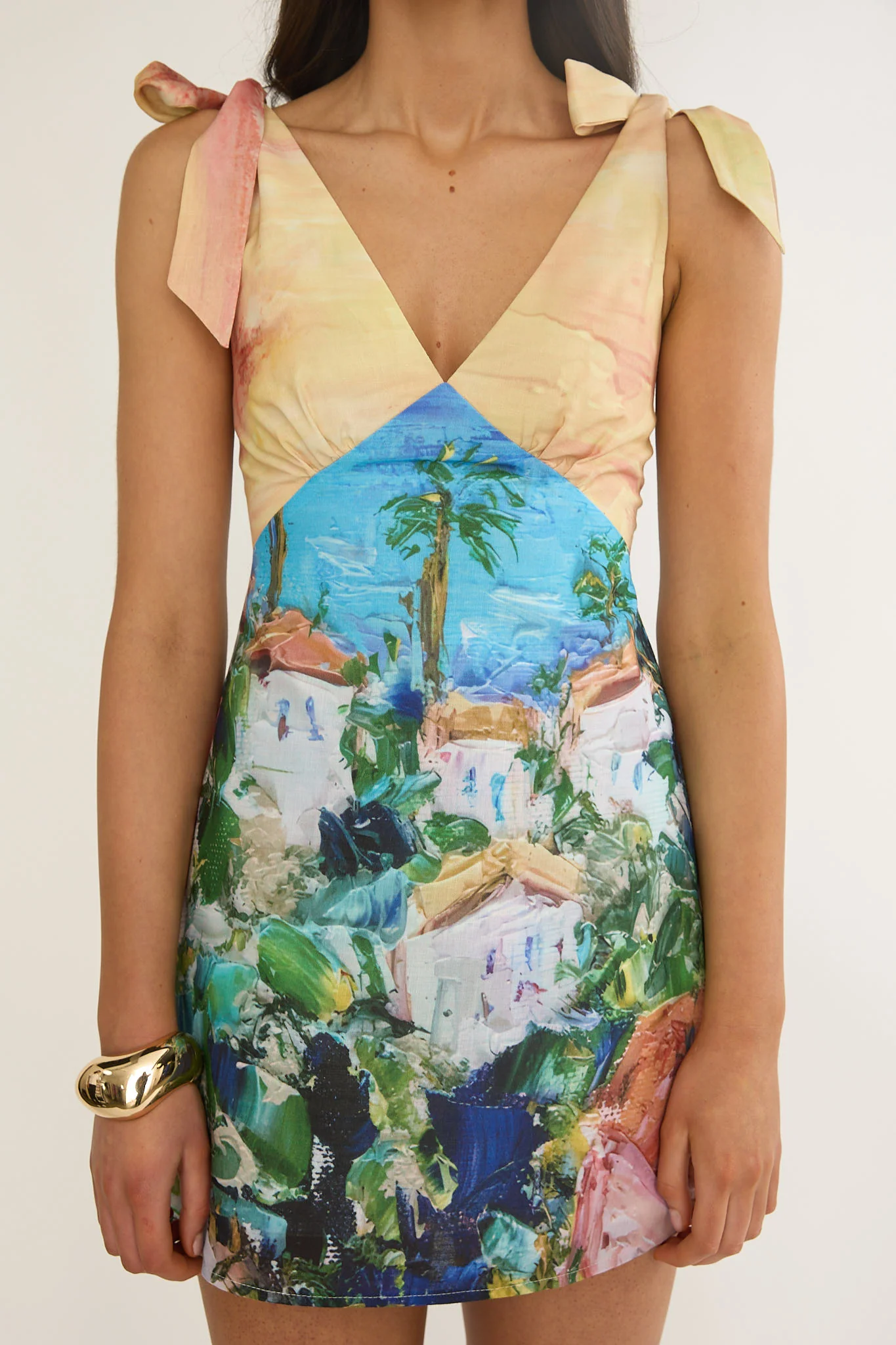 Mykonos Morning Tied Shoulder Mini Dress Euro - Image 3