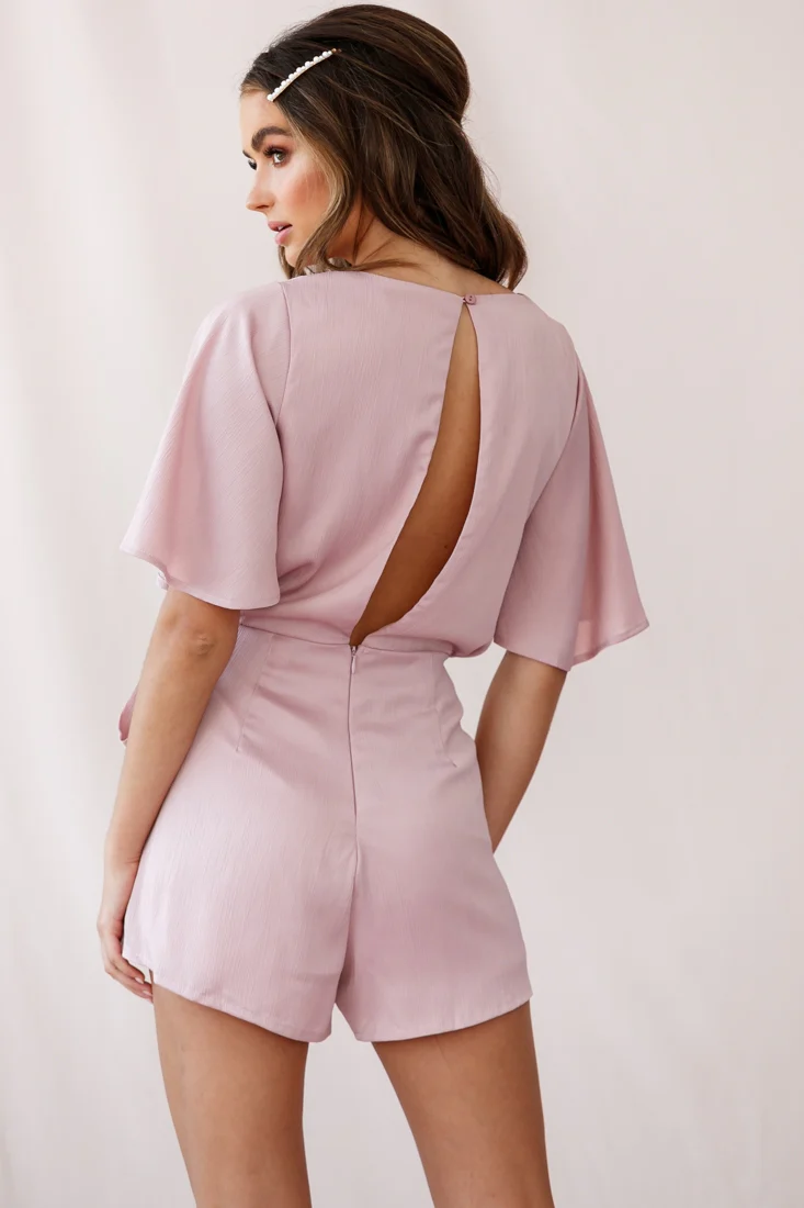 Nadi V-Neckline Wrap Romper Blush - Image 3
