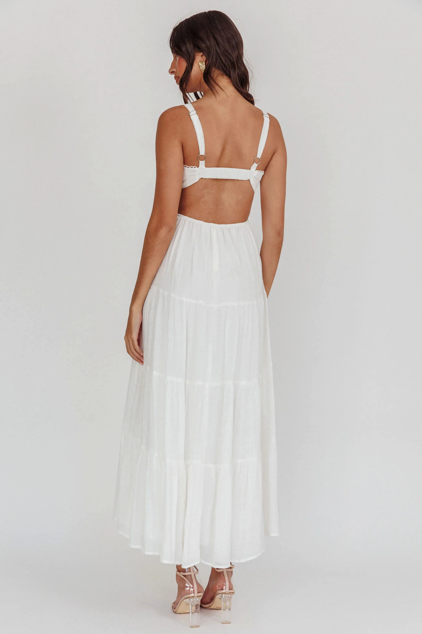Neptune Cut Out Back A-Line Maxi Dress White - Image 2