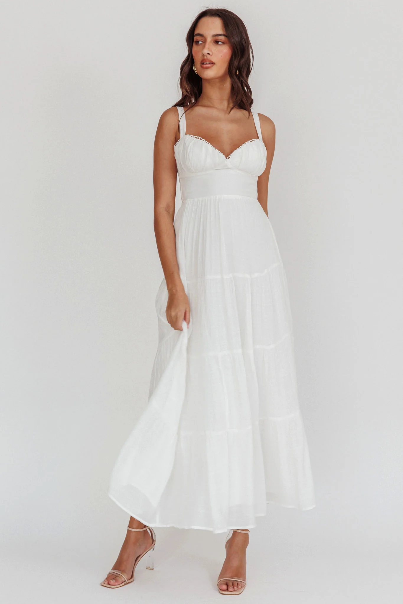 Neptune Cut Out Back A-Line Maxi Dress White - Image 4