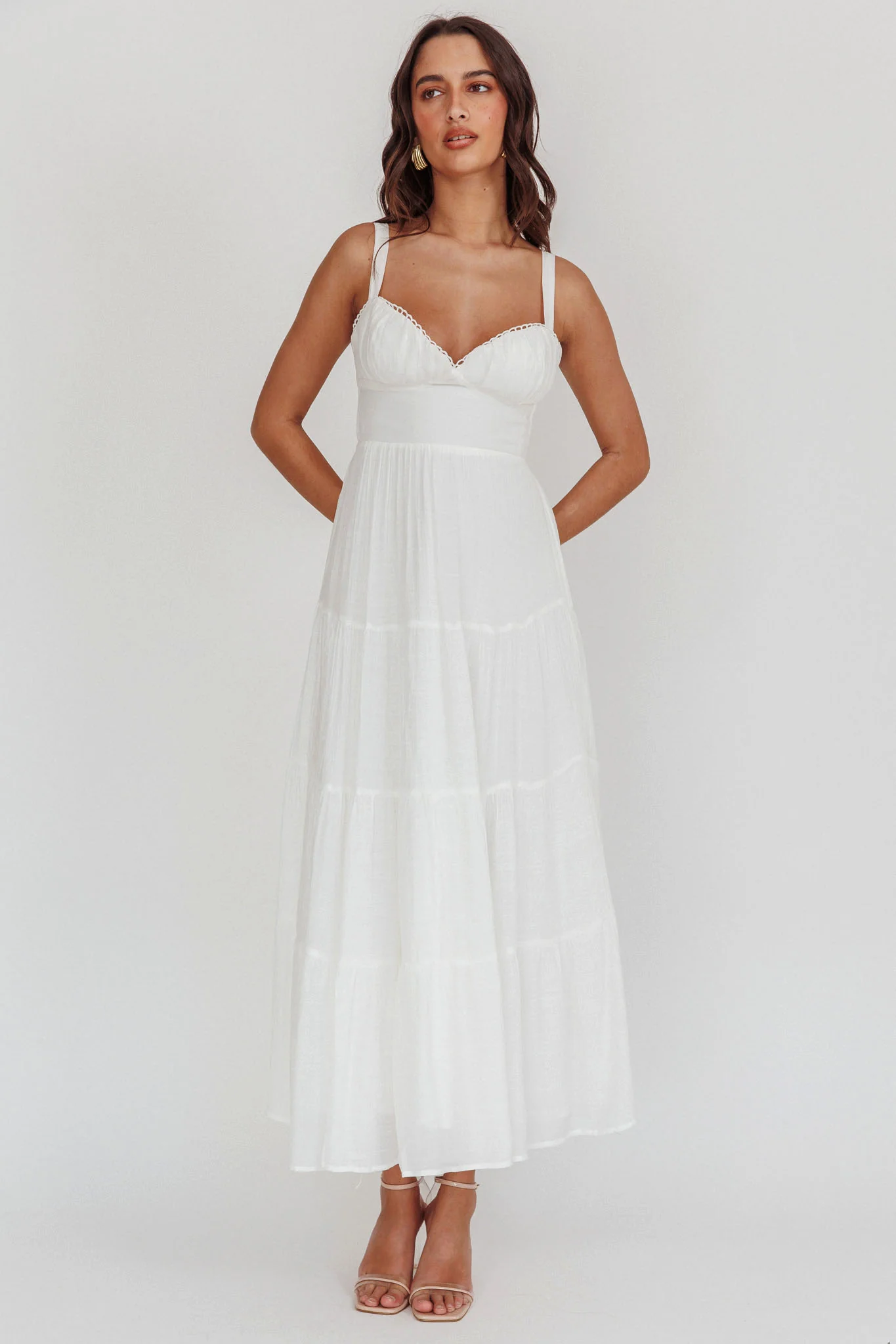 Neptune Cut Out Back A-Line Maxi Dress White - Image 5