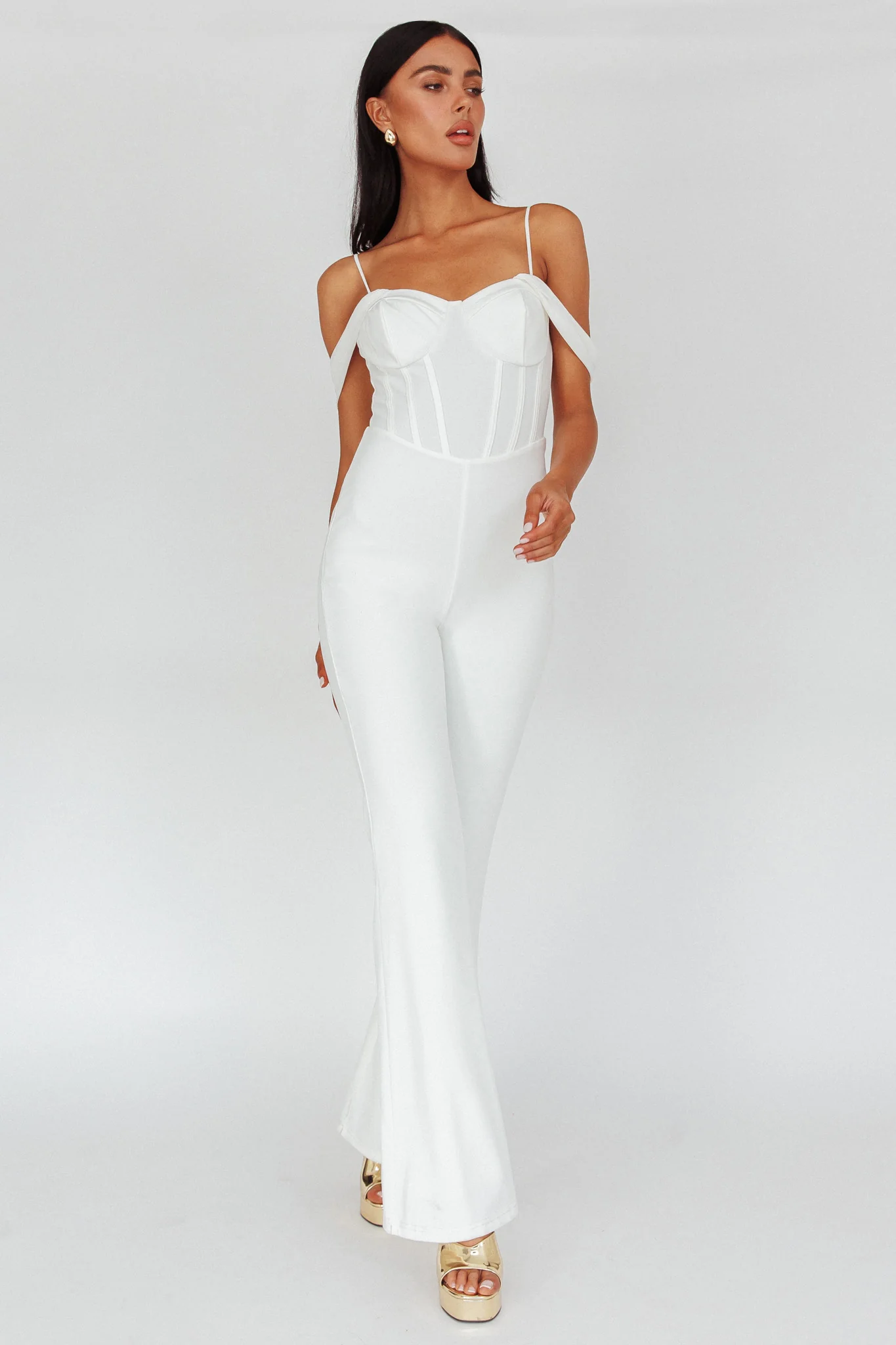 Nian Corset Bodice Jumpsuit Ivory - Image 5