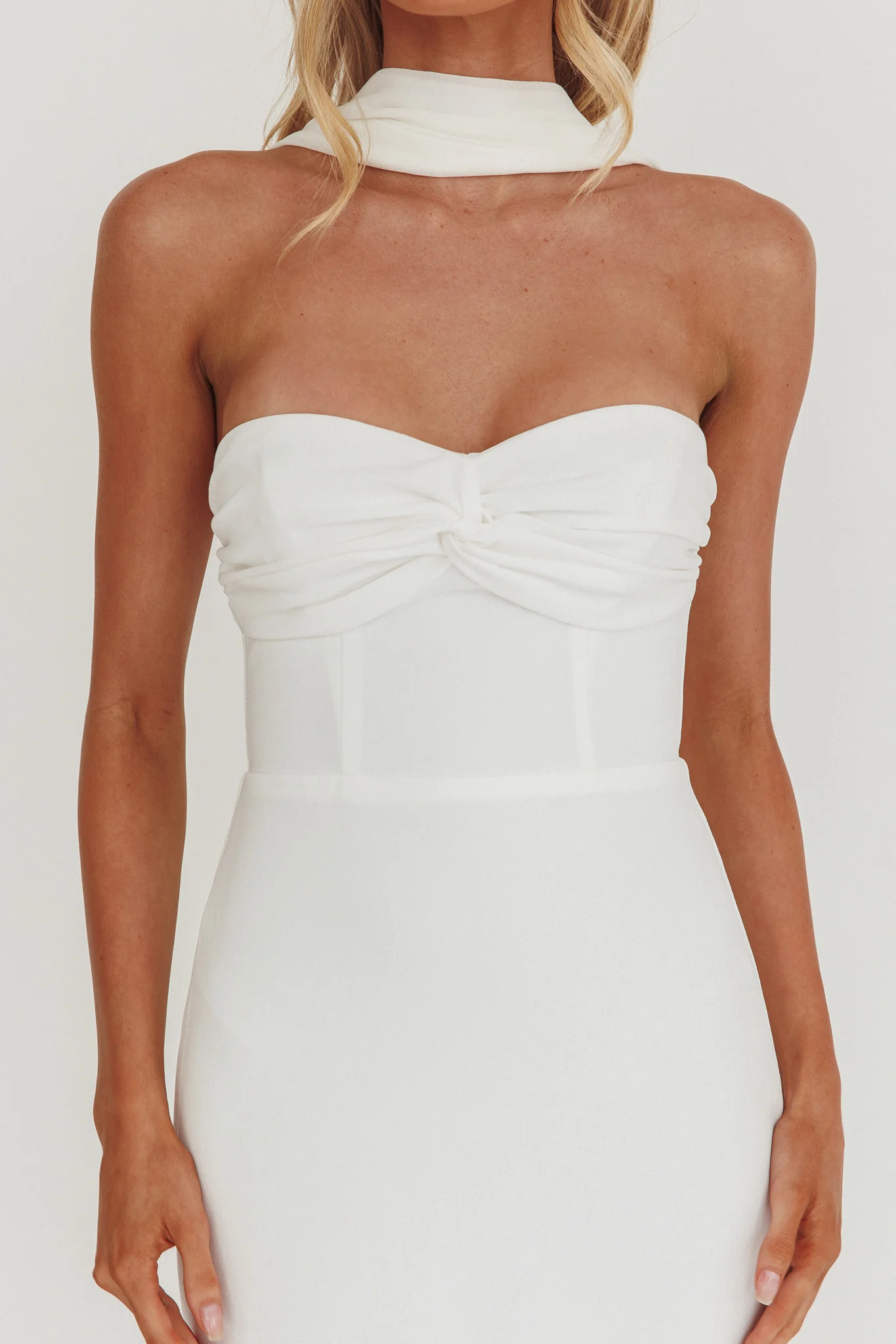 Of The Night Twist Bust Maxi Dress White - Image 3
