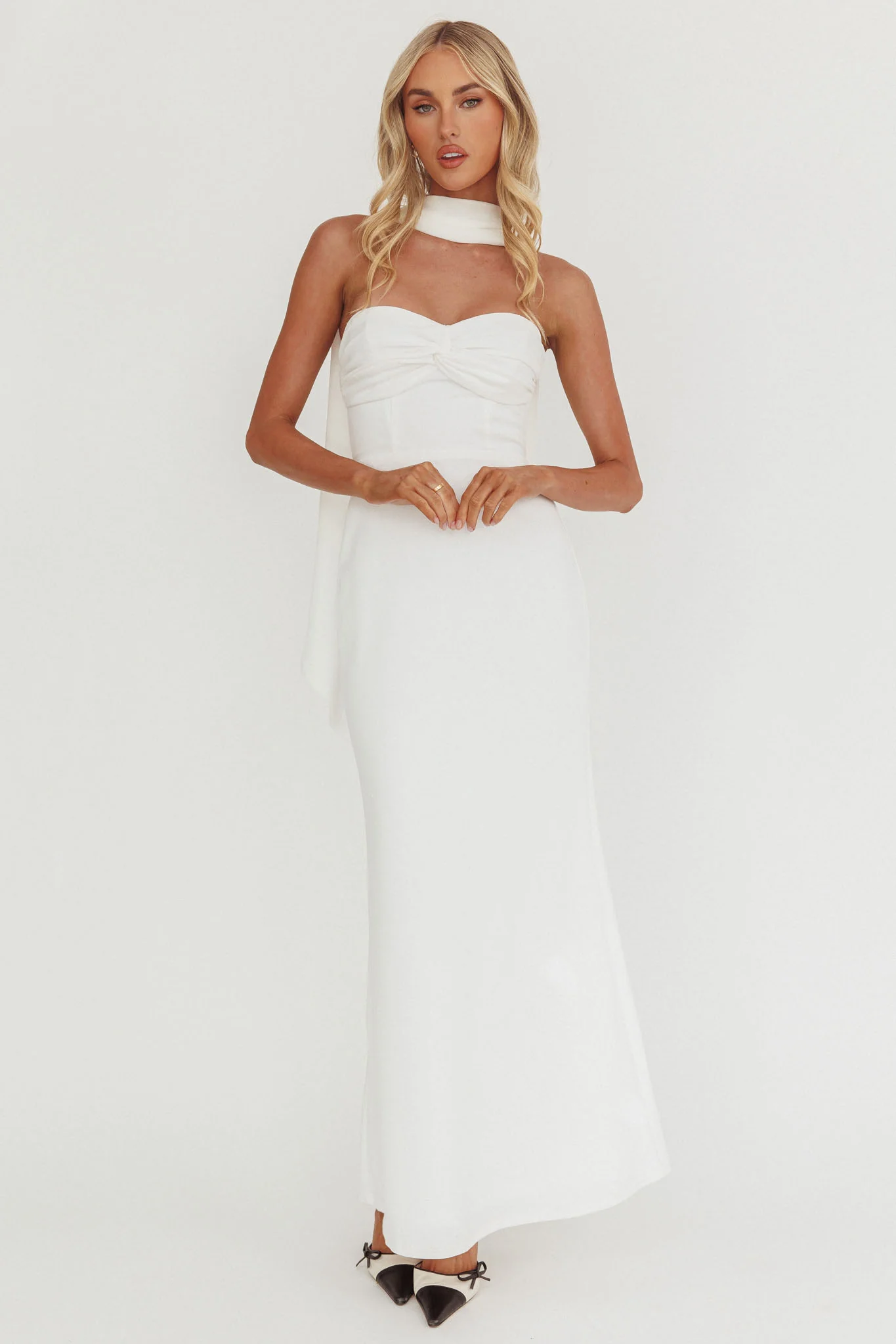 Of The Night Twist Bust Maxi Dress White - Image 4