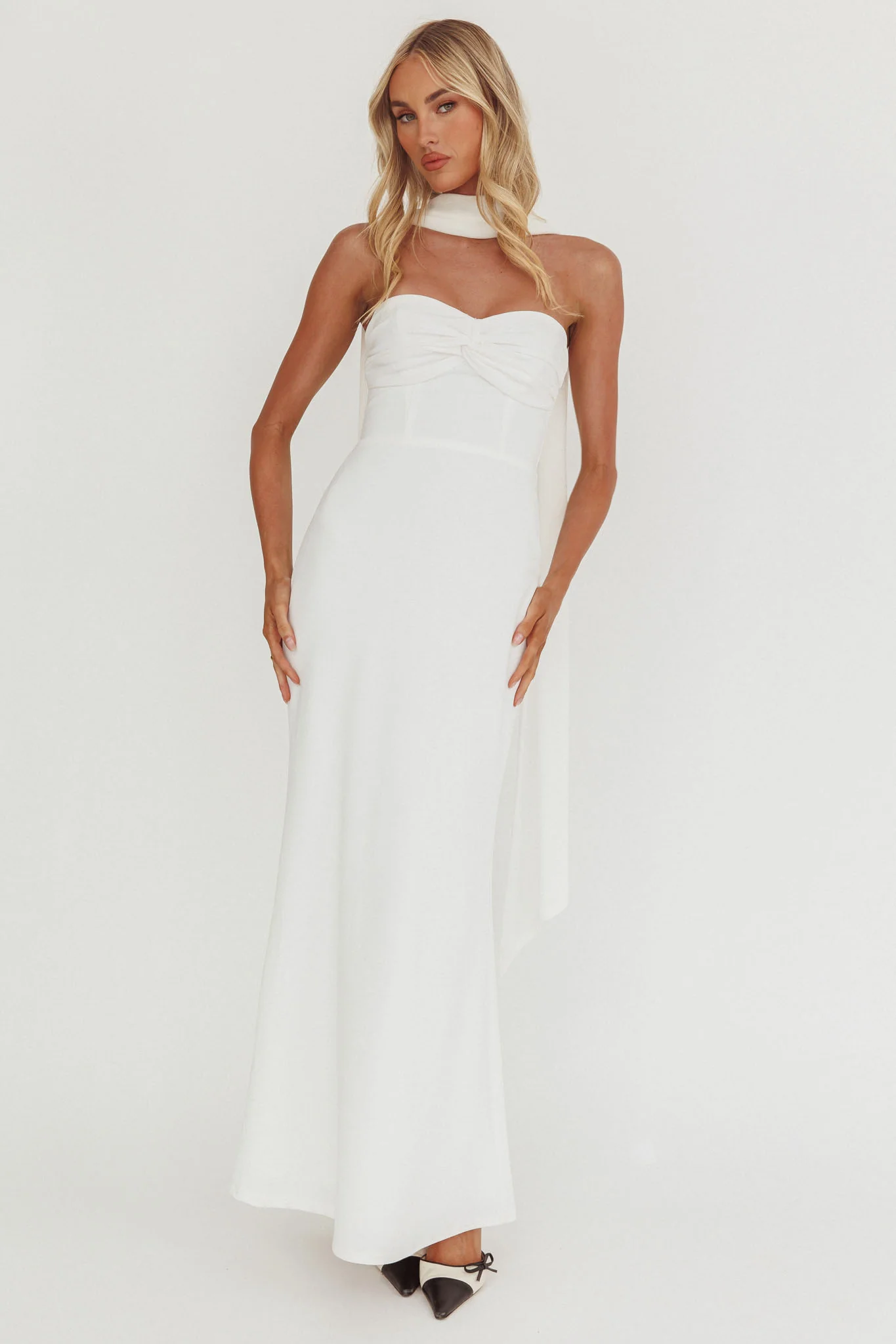 Of The Night Twist Bust Maxi Dress White - Image 5
