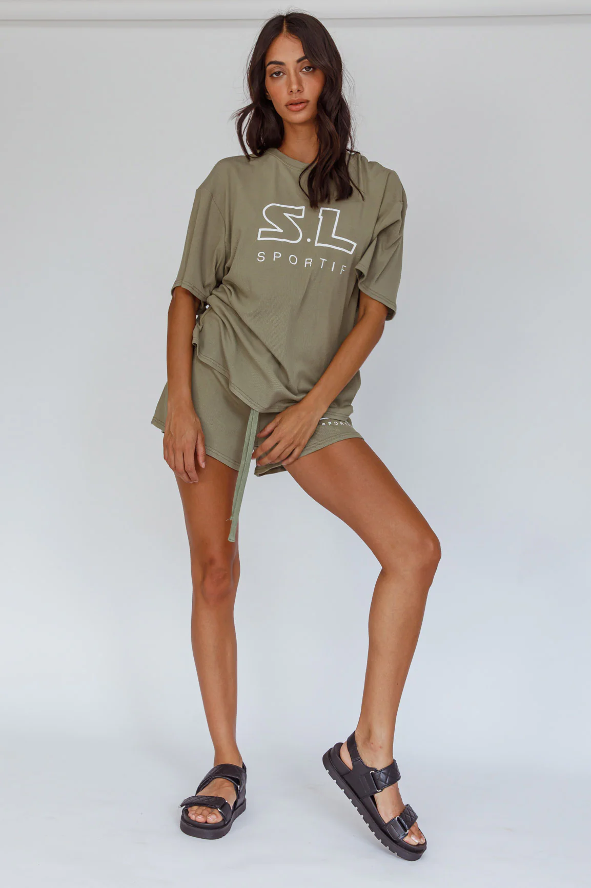 On Track SL Logo T-Shirt Khaki - Image 5